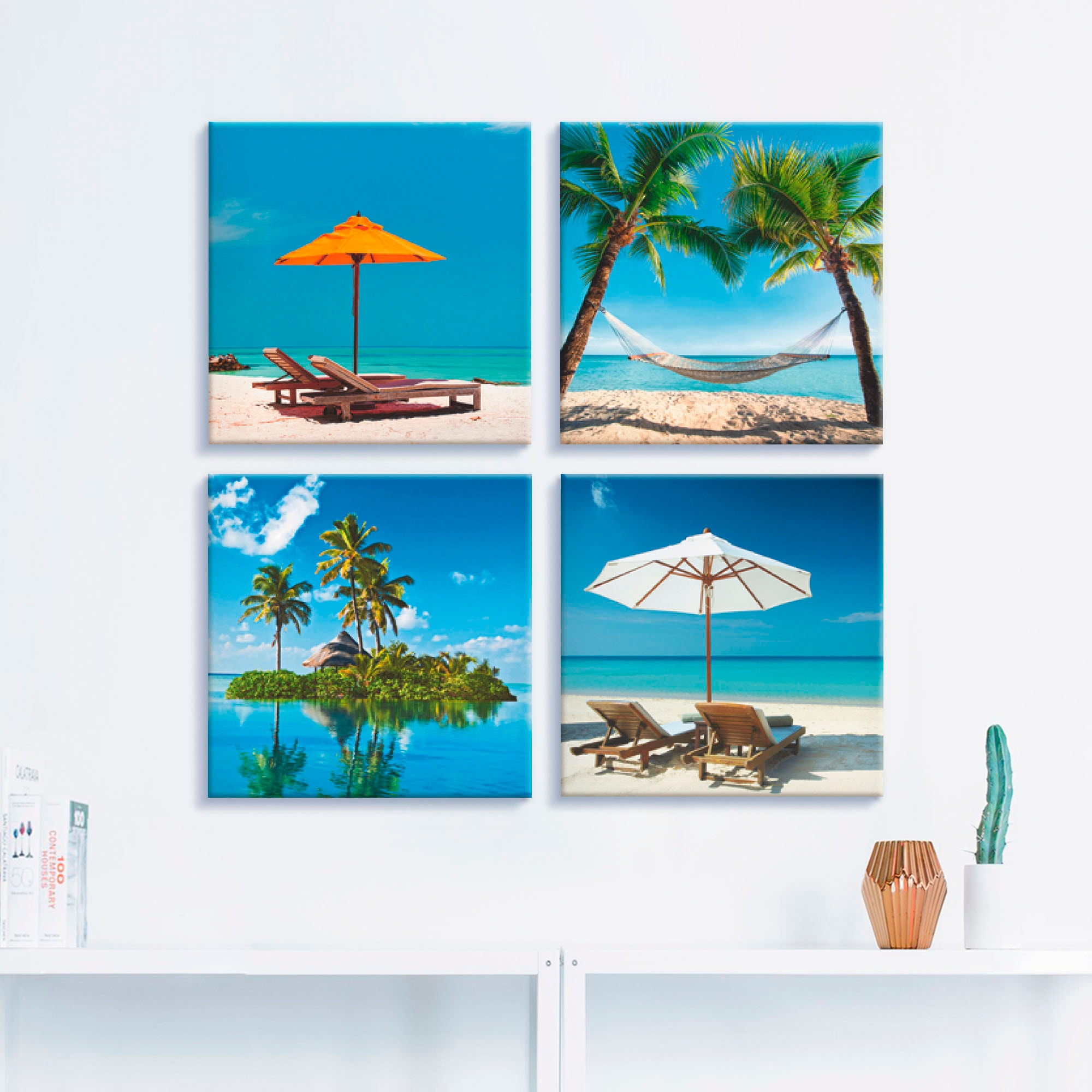 Artland Leinwandbild »Tropisches Paradies«, Strand, (4 St.), 4er Set, verschiedene  Grössen online bestellen | Jelmoli-Versand