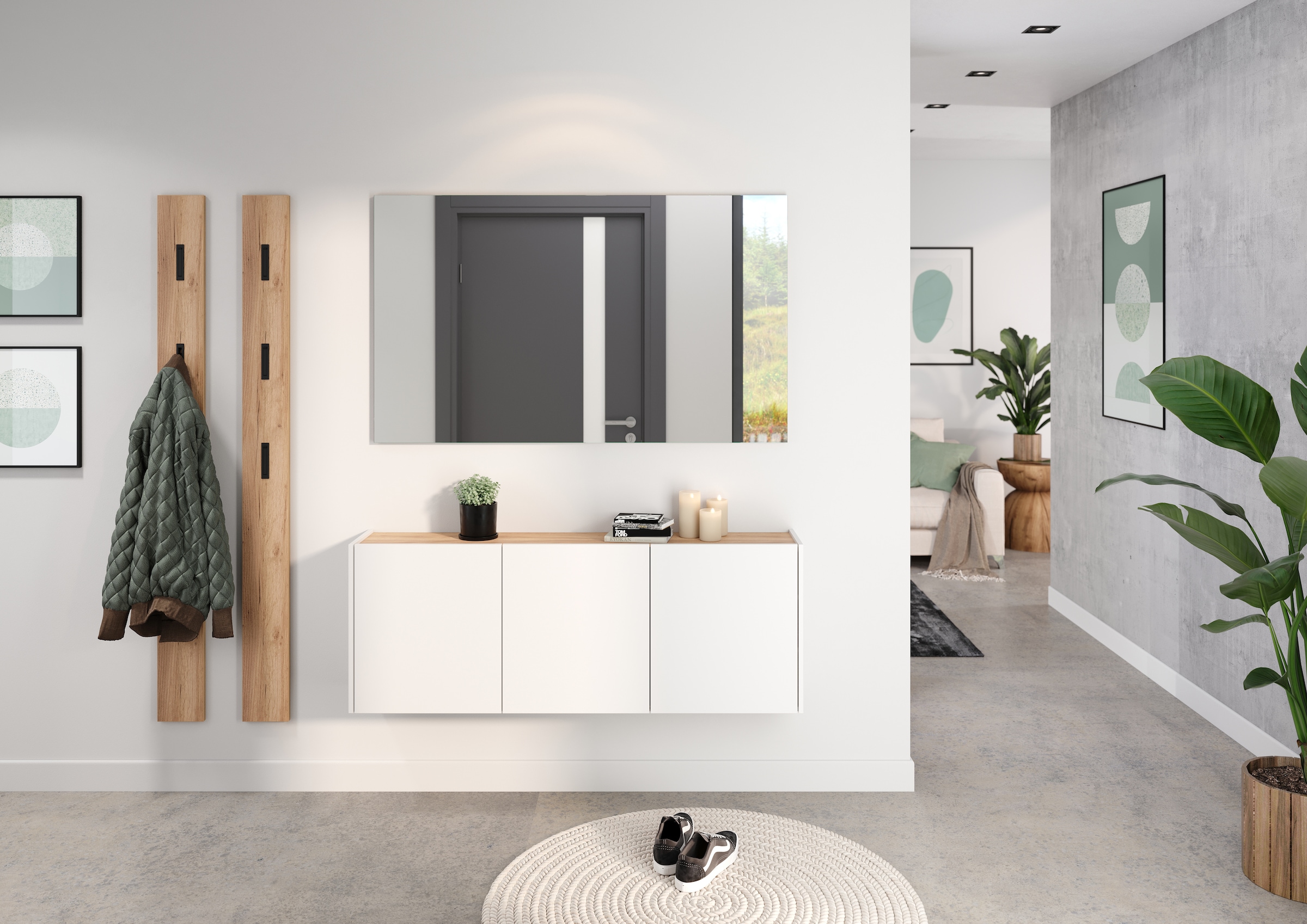 GERMANIA Mehrzweckschrank »GW-Libbiano«, (1 St.), ideal für schmale Flure, Breite 138 cm, in 3 verschiedenen Höhen