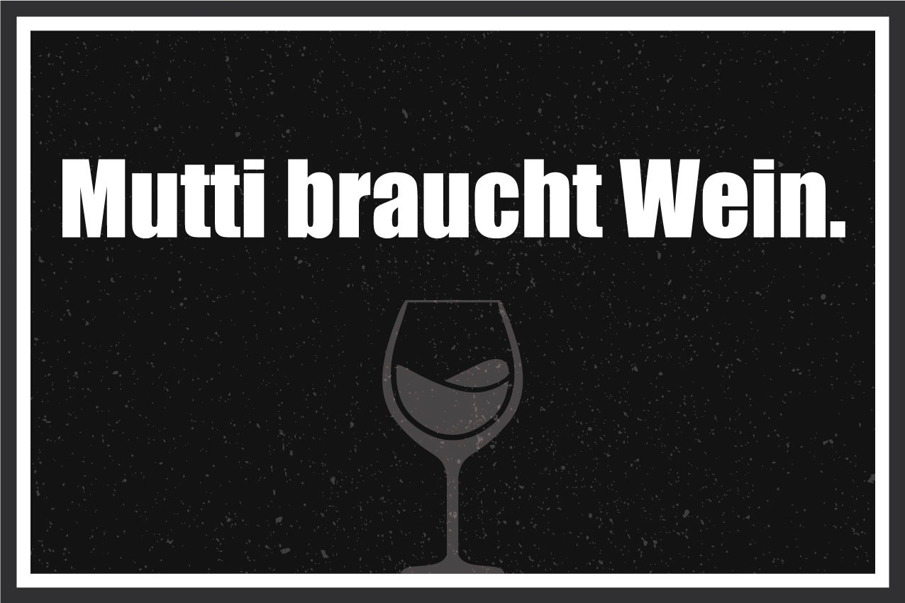 queence Metallbild »Mutti braucht Wein«, Schriftzüge, (1 St.), Stahlschilder