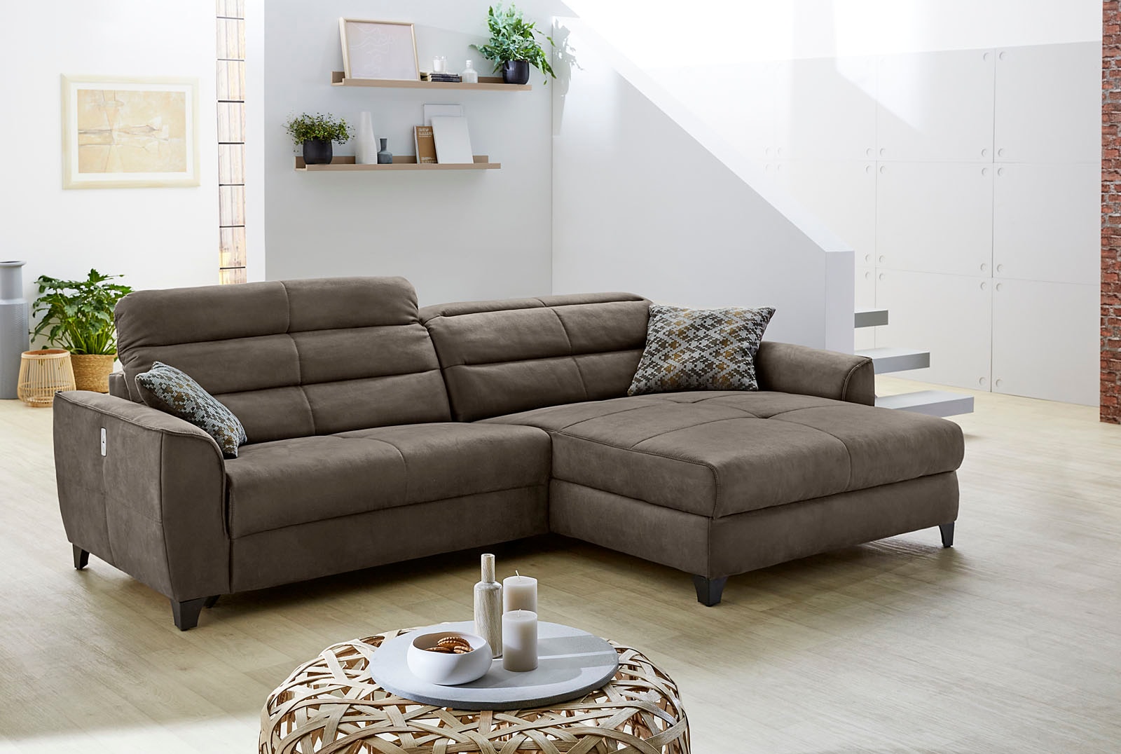 Jockenhöfer Gruppe Ecksofa »Double One L-Form«, mit 2x 120cm breiten, elektromotorischen Relaxfunktionen