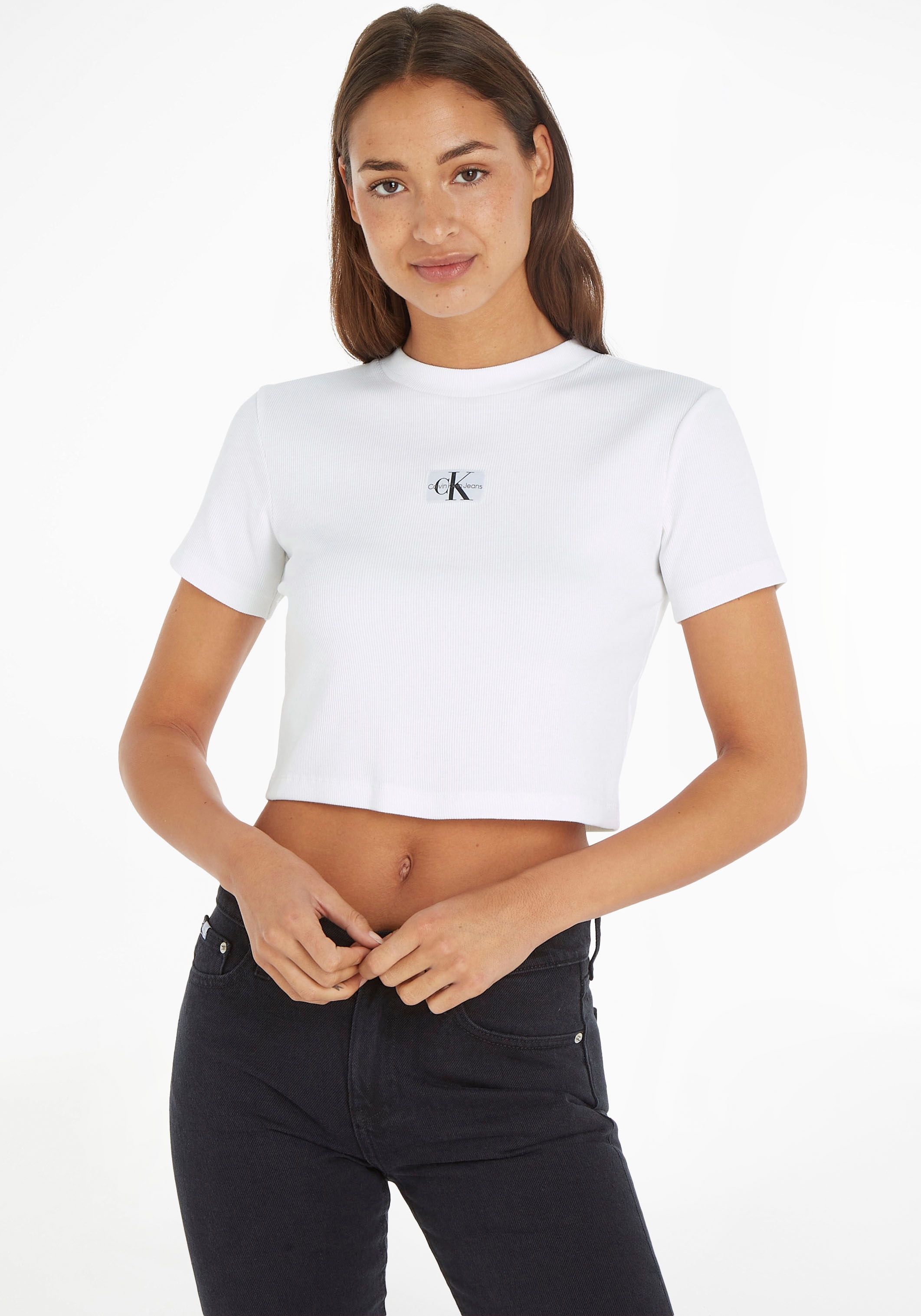 Calvin Klein Jeans T-Shirt »BADGE RIB SHORT SLEEVE TEE« online shoppen |  Jelmoli-Versand