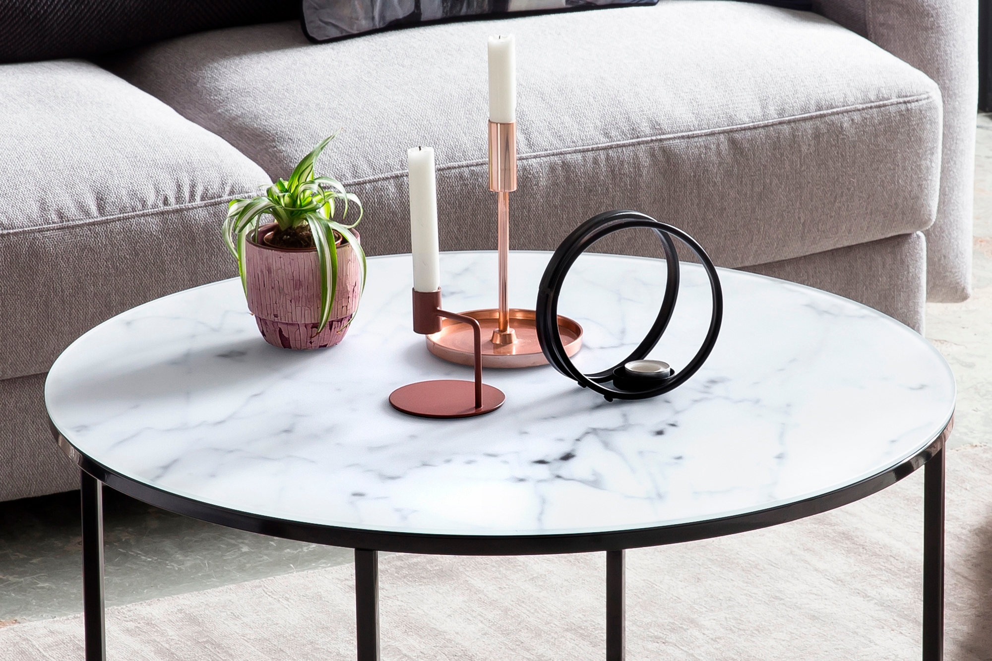 SalesFever Couchtisch, Tischplatte in Marmoroptik