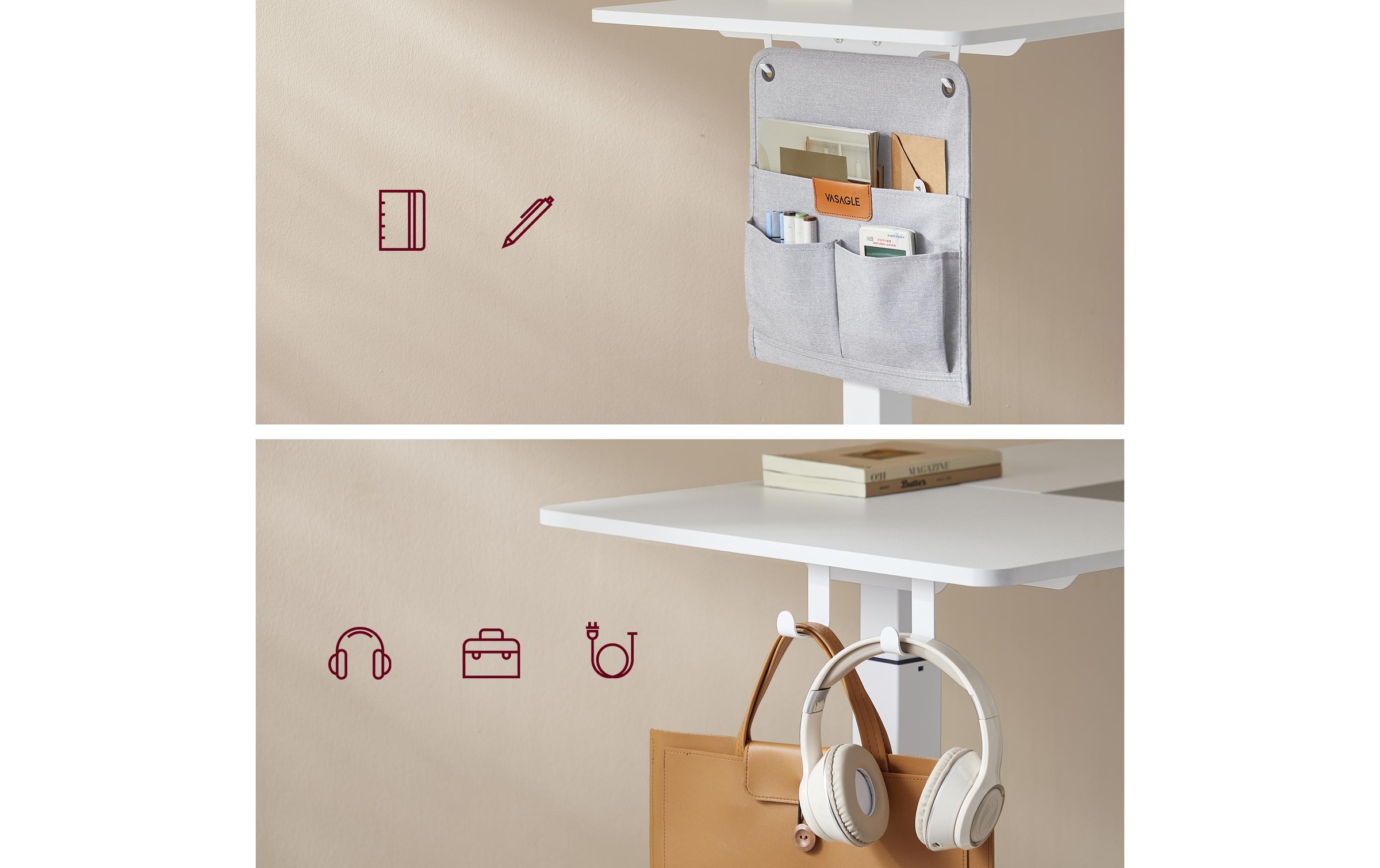 SONGMICS Schreibtisch »120 x 60 cm höhenverstellbar«