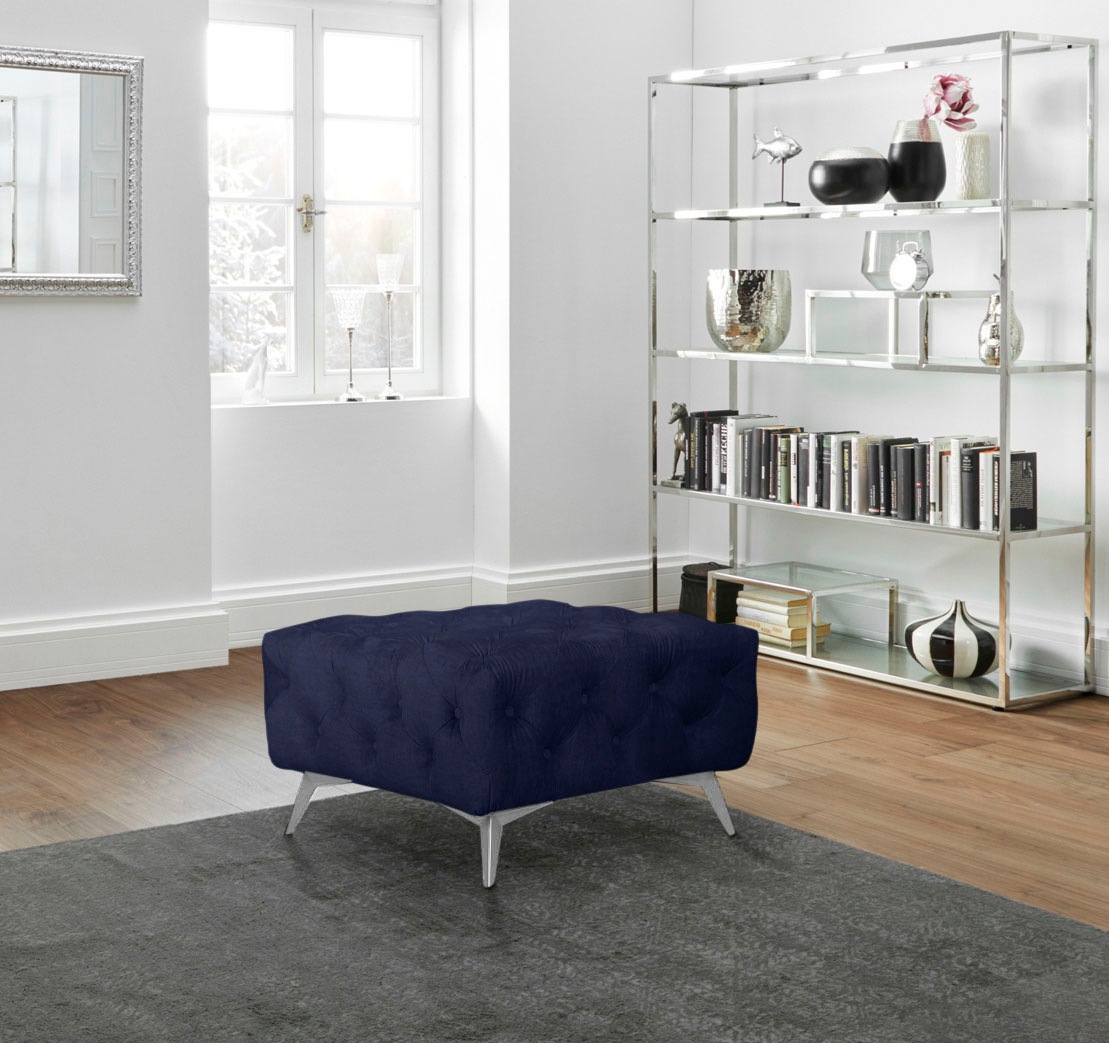 Leonique Polsterhocker »Glynis«, aufwändige Knopfheftung, moderne Chesterfield Optik, Fussfarbe wählbar