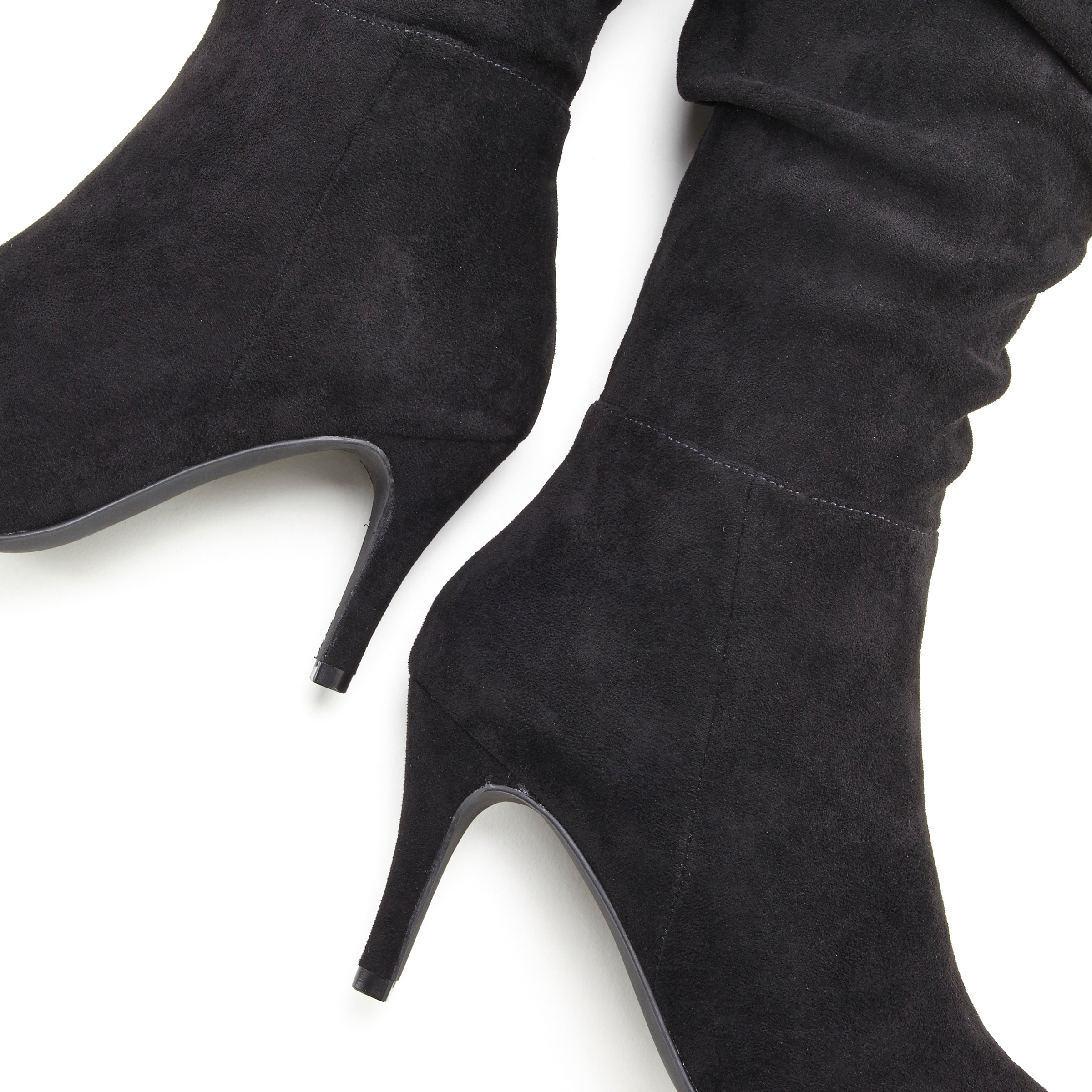 LASCANA Reissverschlussstiefel, mit modischer Raffung, Langschaft, High-Heel Stiefelette,Slouchy Boots
