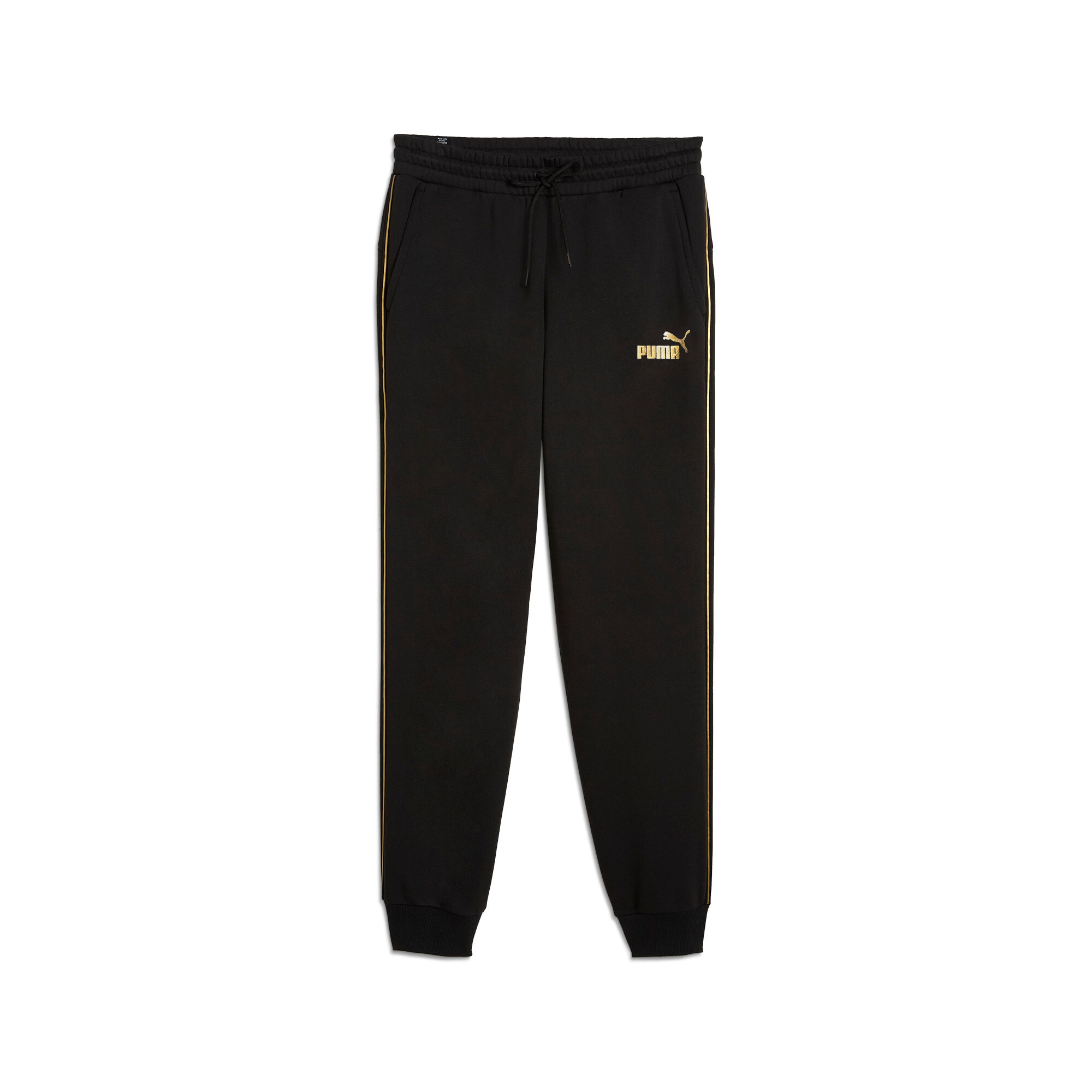 PUMA Trainingshose »ESS TAPE MINIMAL GOLD SWEATPANTS FL« für Alltag und Sport, aus Baumwollmischung, atmungsaktiv