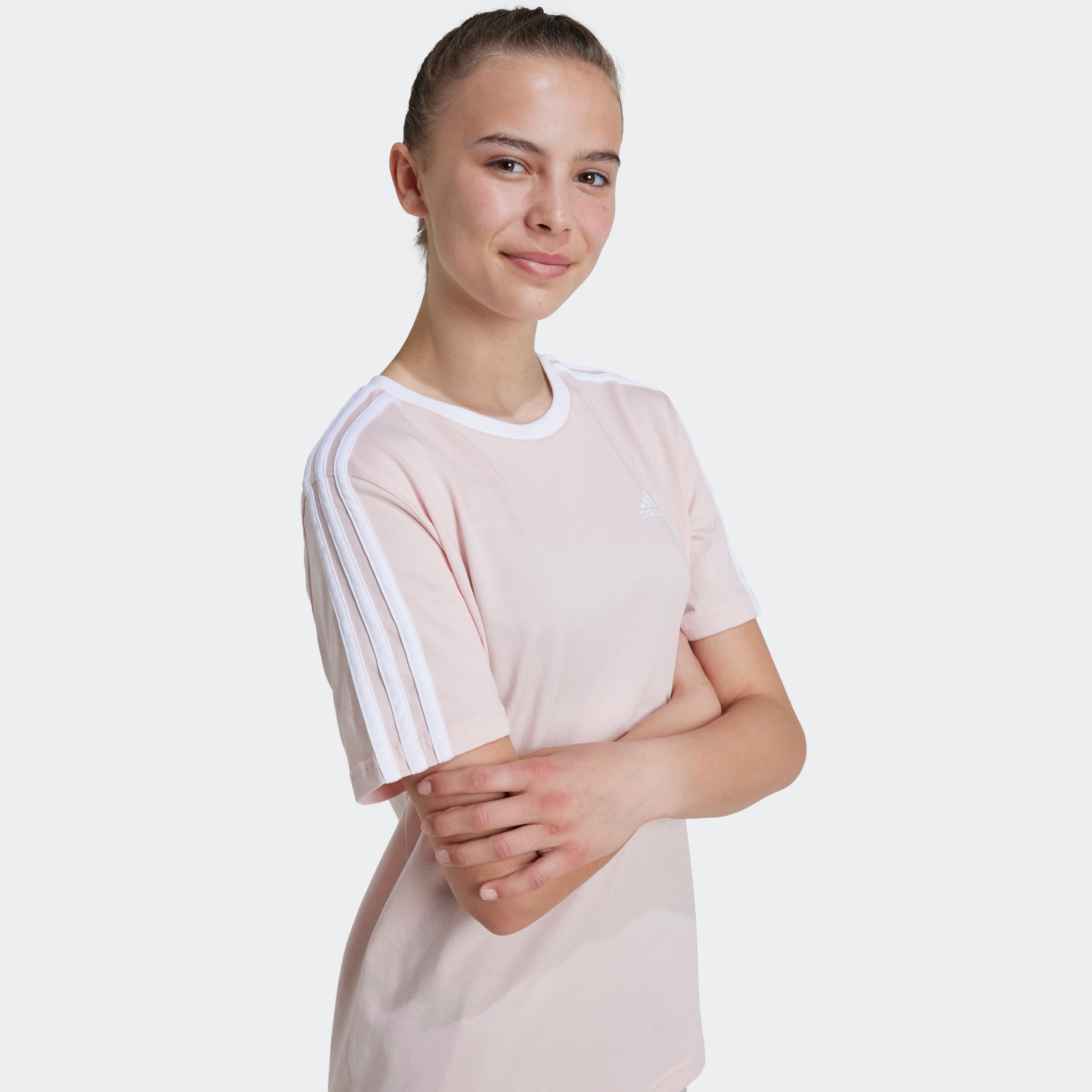 adidas Sportswear T-Shirt »ESSENTIALS 3-STREIFEN COTTON LOOSE FIT BOYFRIEND«