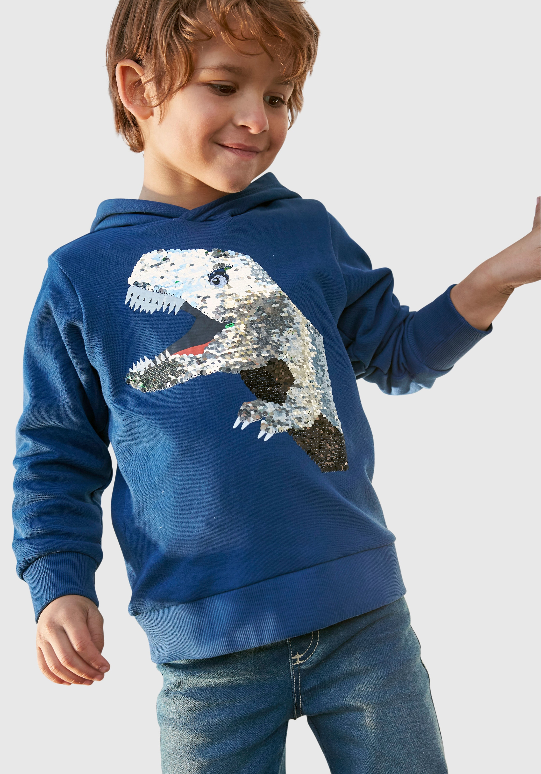 ✵ KIDSWORLD Kapuzensweatshirt »mit tollem Dino aus Wendepailletten« günstig  entdecken | Jelmoli-Versand