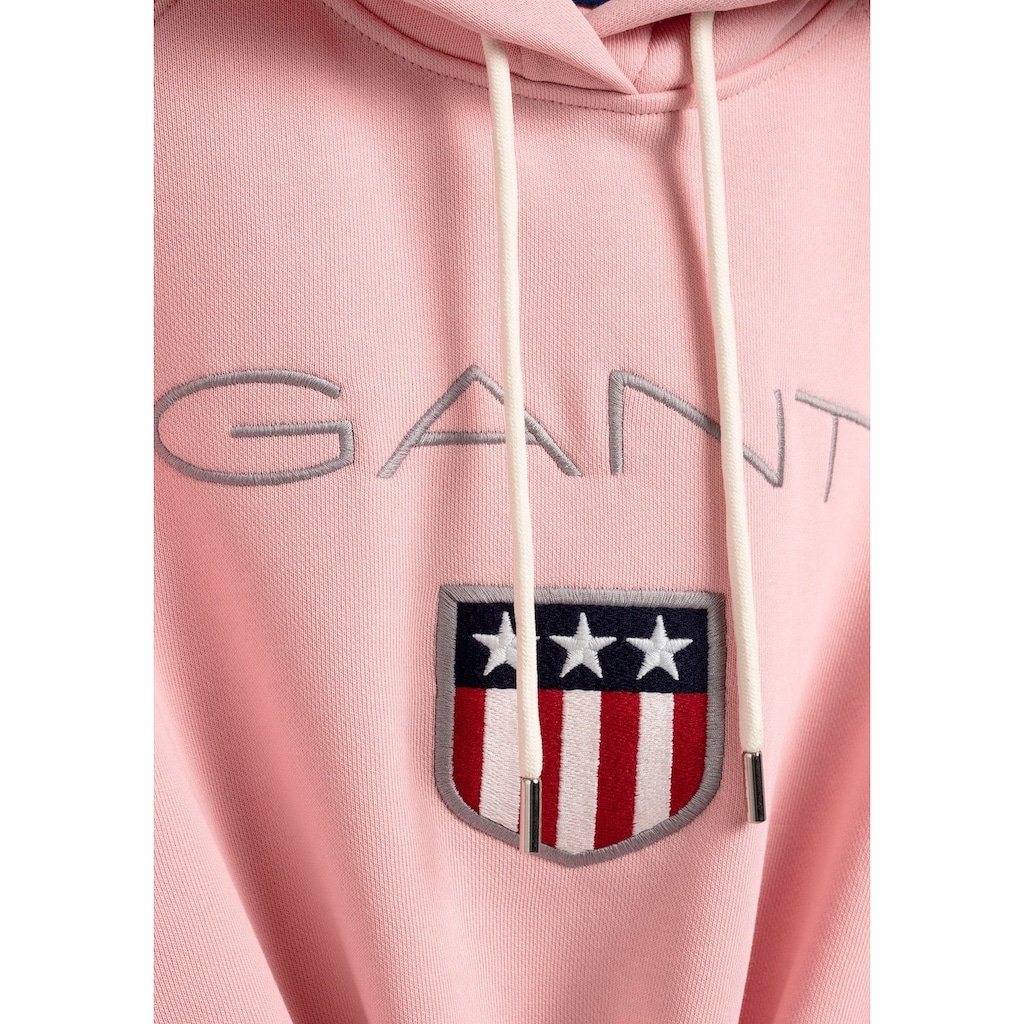 Gant Sweatshirt »GANT SHIELD SWEAT HOODIE«, mit grosser Label-Applikation vorne