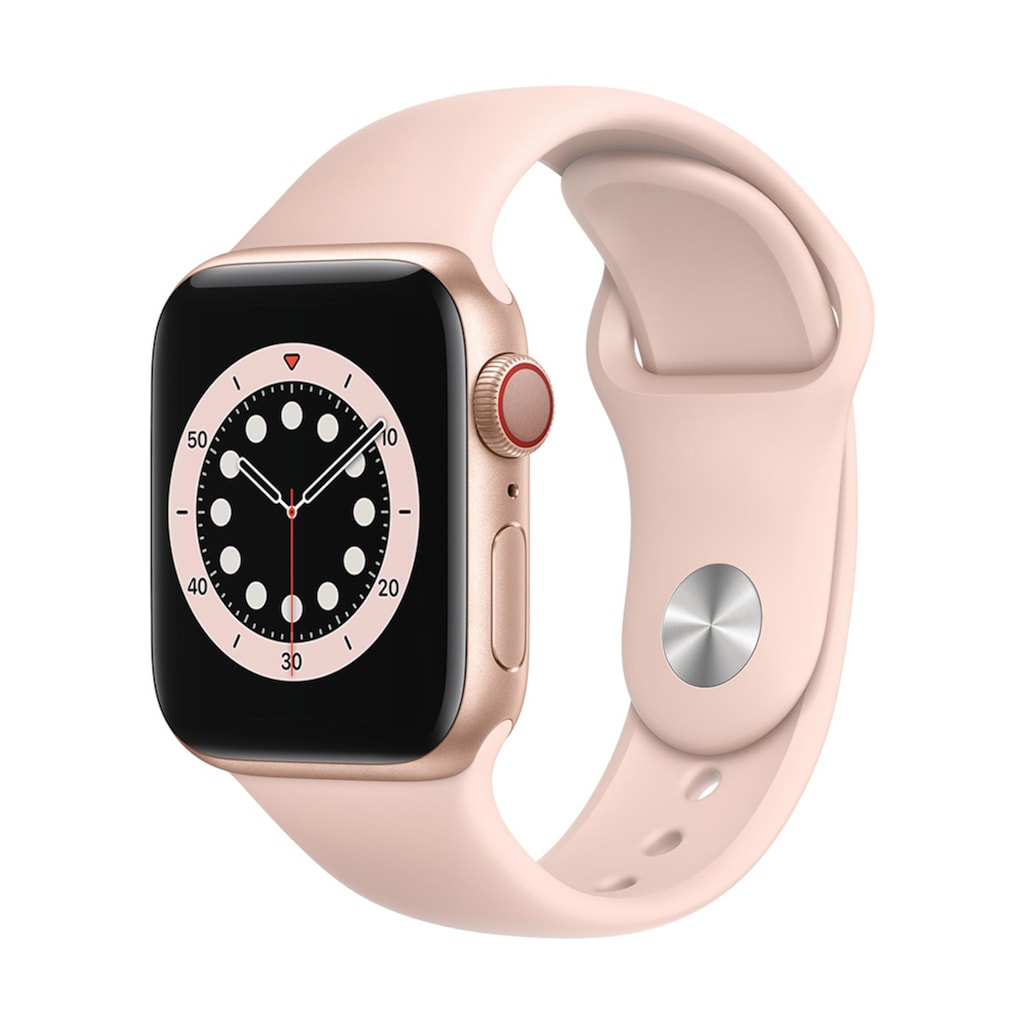 Apple Smartwatch »Serie 6, GPS Cellular, 40 mm Aluminium-Gehäuse mit Sportarmband«, (Watch OS)
