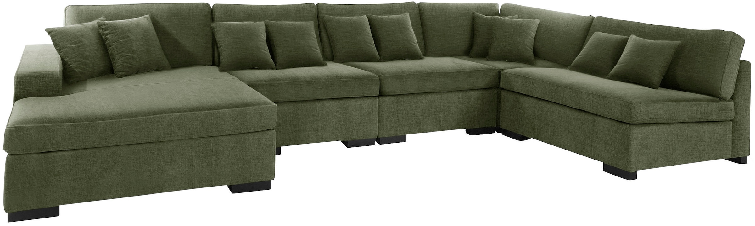 Home affaire Wohnlandschaft »Skara U-Form«, Lounge-Sofa mit Federkernpolsterung, in vielen Bezugsvarianten
