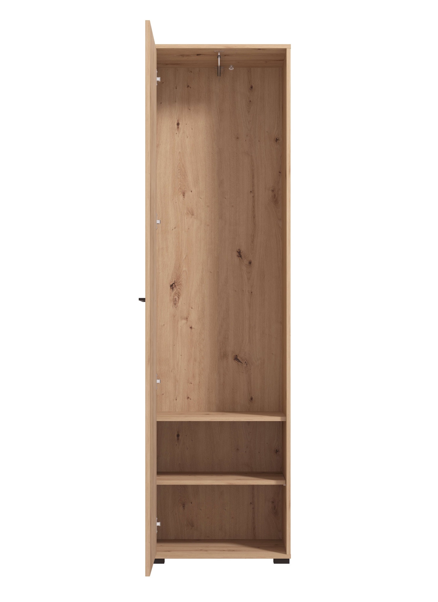INOSIGN Garderobenschrank »Landes Kleiderschrank, Stauraumschrank, Flurschrank, Höhe 198 cm«, Fronten in Artisan Eiche mit Streifen, mit einer Kleiderstange