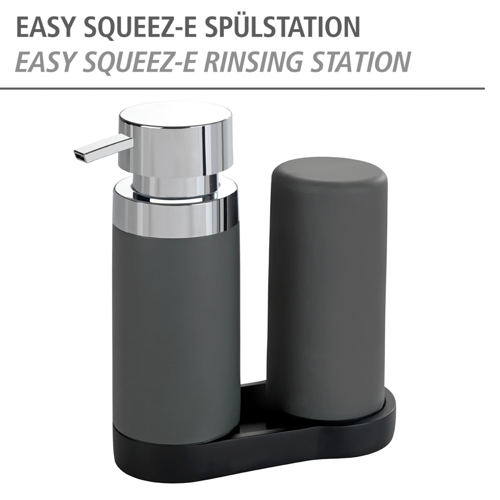 WENKO Spülmittelspender »Modell Easy Squeez-e«, Spülstation, Spülmittel- und Seifenspender aus Silikon, je 250 ml