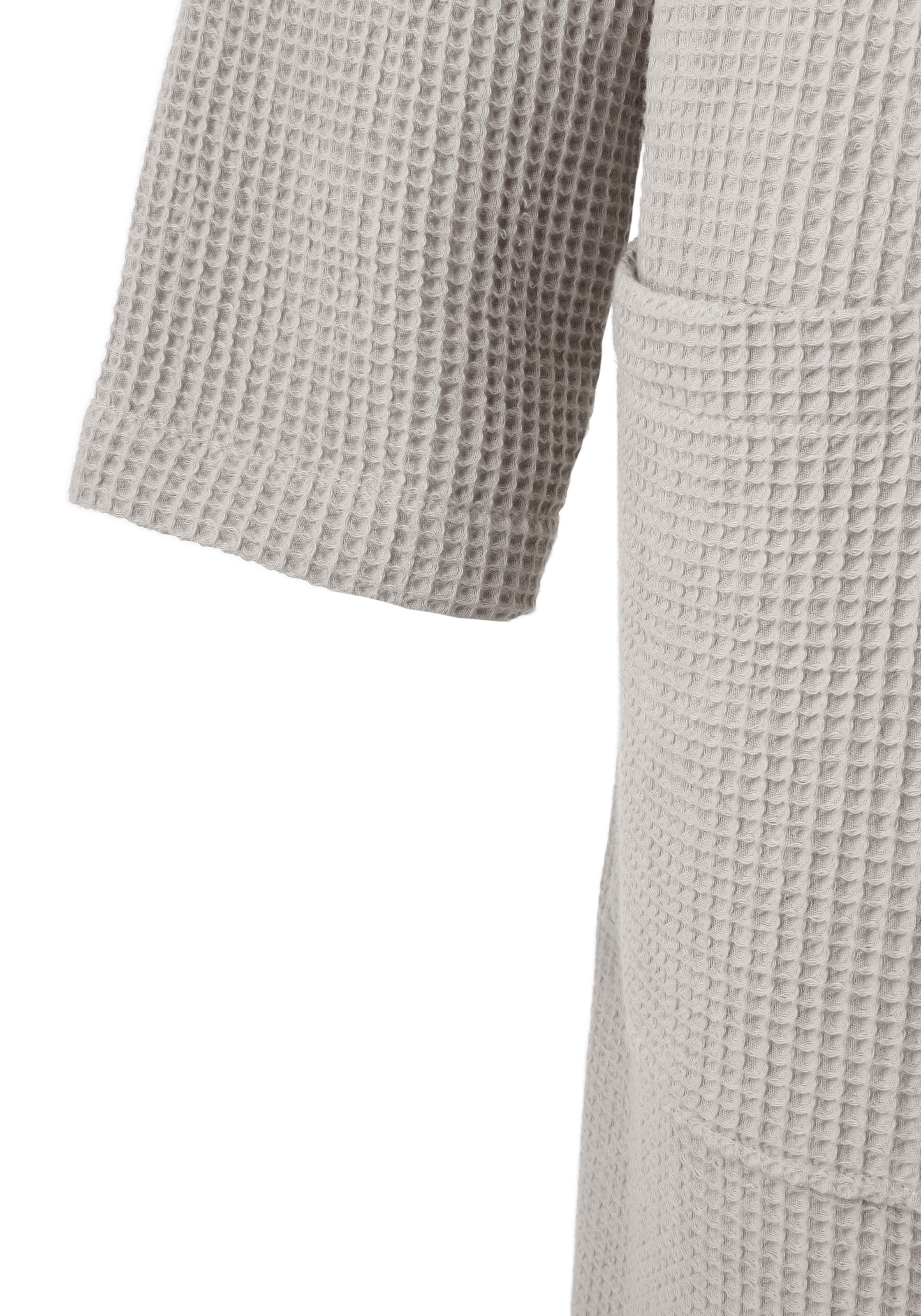 my home Unisex-Bademantel »Inga, ideal für Sauna & Spa, Hotelbademantel, Morgenmantel«, (1 St.), Waffelpiqué, kleines Packmass, Taschen, Damen & Herren, S-3XL