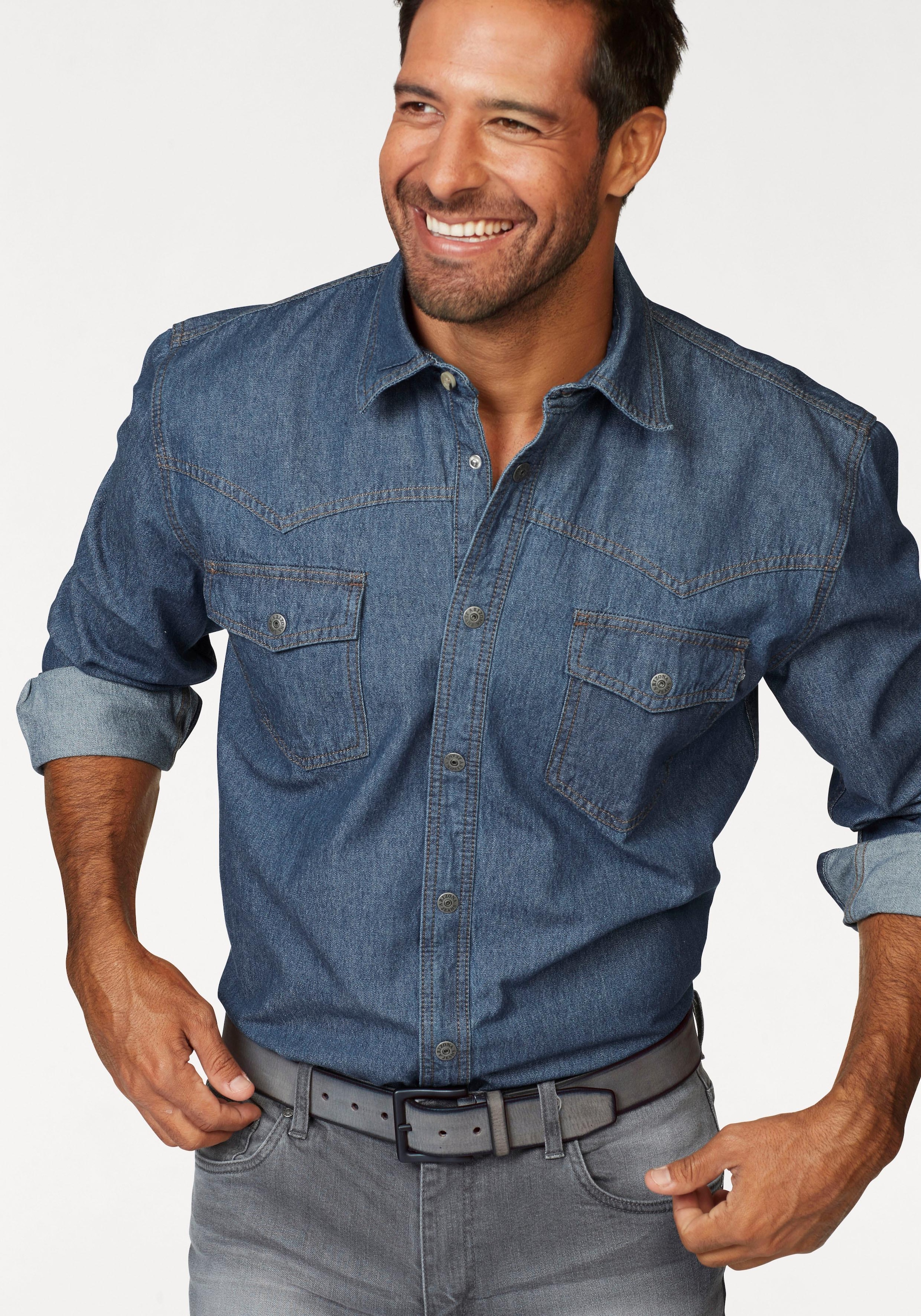 Jeans SHIRT«, REG kaufen online »TJM Jelmoli-Versand Langarmhemd Tommy ESSENTIAL | Knopfleiste mit durchgehender