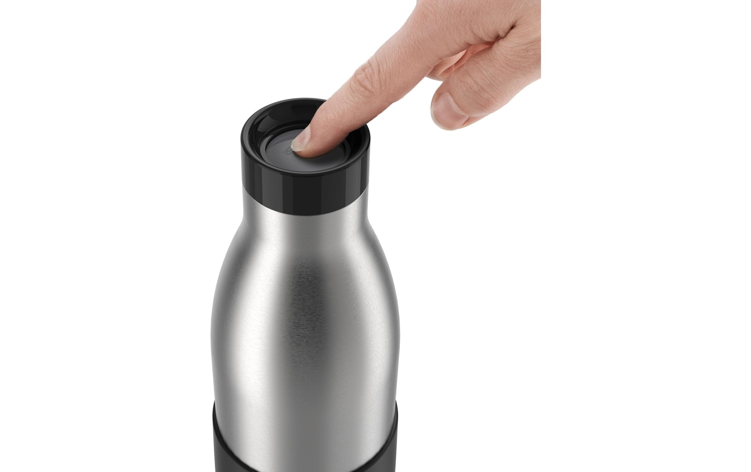 EMSA Bludrop Sleeve N3111100 Trinkflasche Tägliche Nutzung 700 ml Edelstahl Schwarz, Edelstahl