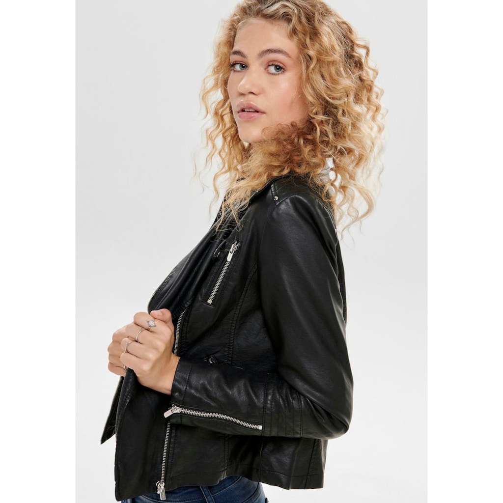 ONLY Lederimitatjacke »ONLGEMMA«, im Biker Style