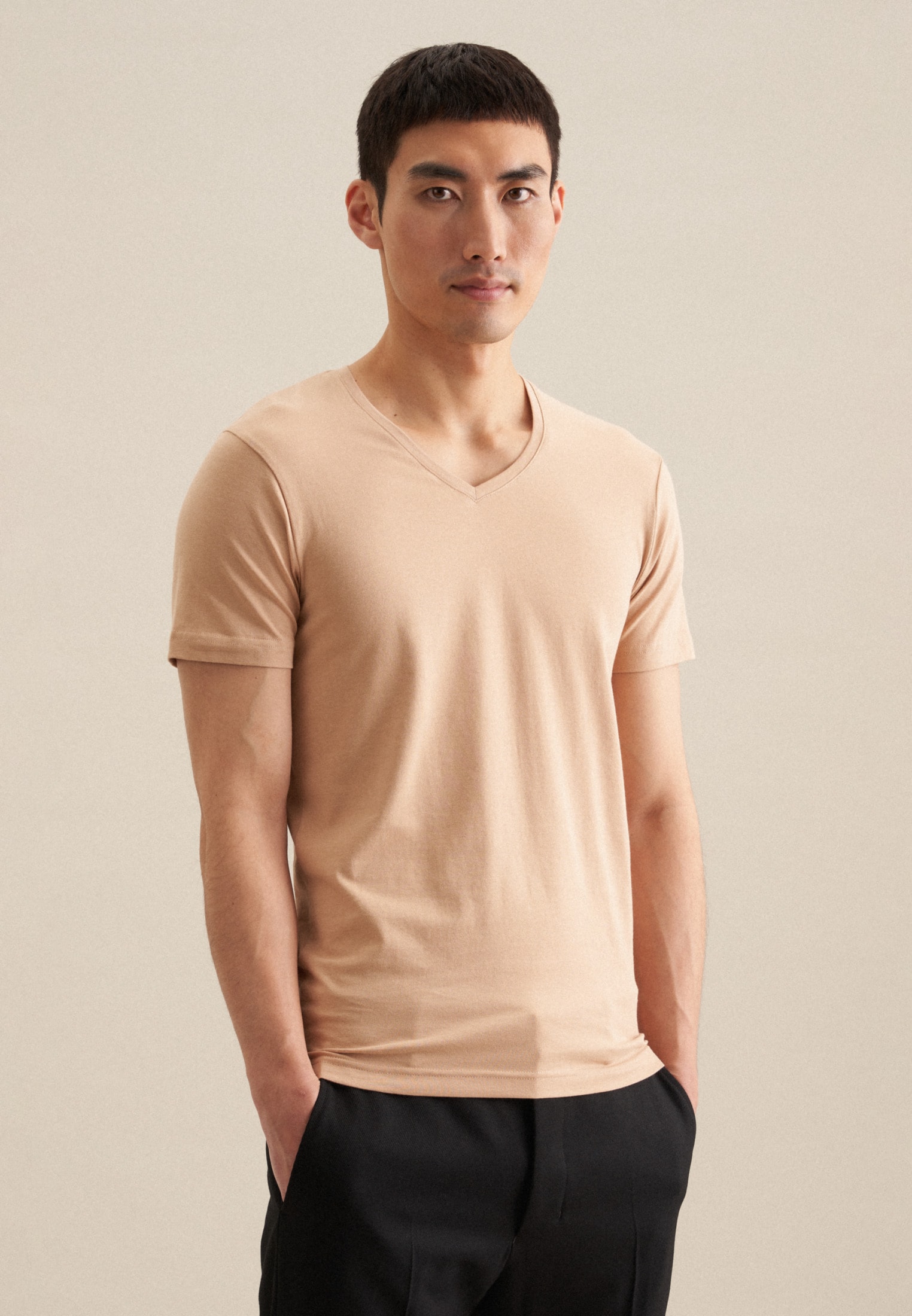 seidensticker T-Shirt »Schwarze Rose« 1/2 V-Neck Uni