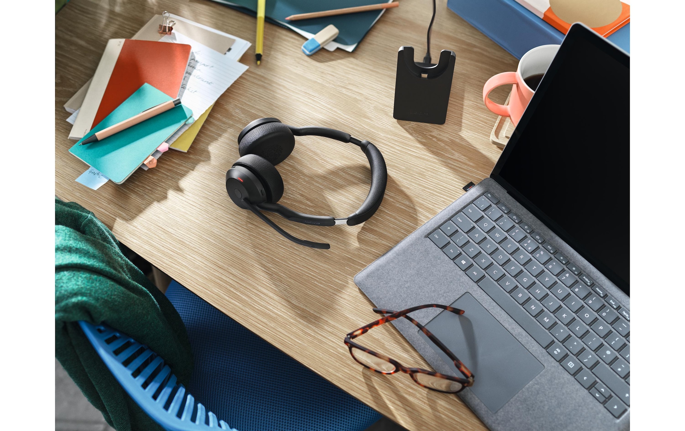 Jabra Headset »Evolve2 55 Duo UC US«, Active Noise Cancelling (ANC)