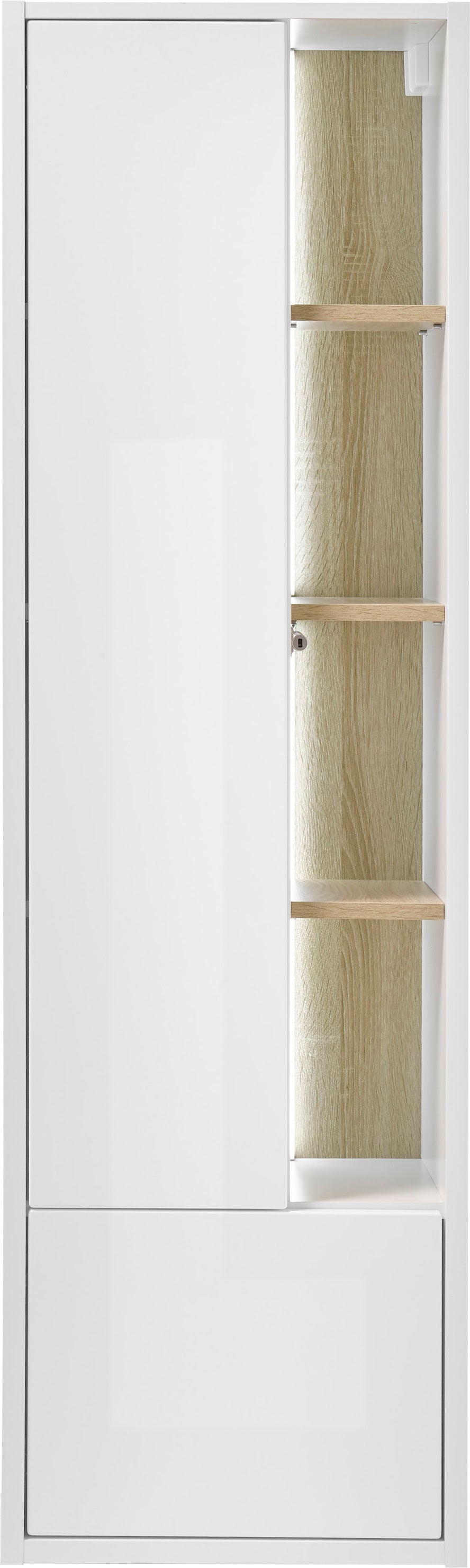Places of Style Badmöbel-Set »Studio Line, Bad im modernen Design, 3-teiliges Badezimmer«, (3 St.), Schrank, Waschtisch und Spiegel, in zwei Farben verfügbar, Stauraum
