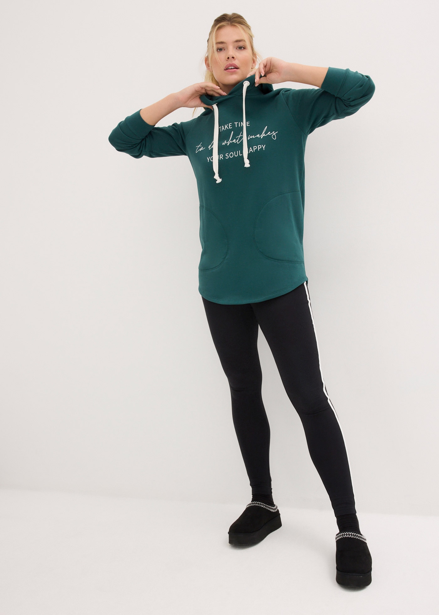 bonprix Jogginganzug »Jogginganzug mit Long-Sweatshirt und Leggings (2-teilig)« Jogginganzug (2-teilig)