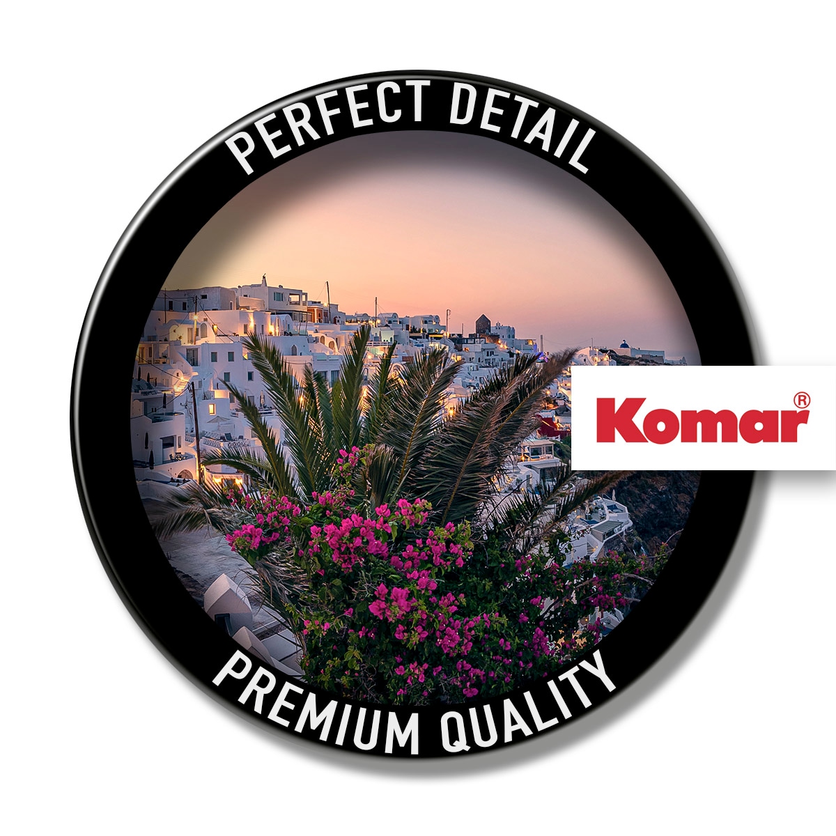 Komar Leinwandbild »Fira to Oia - Grösse 30 x 30 cm«, Baum-Blätter-Natur-Berge-Blumen-Foto-Jahreszeiten-Landschaft-Meer-Strand-Palmen, (Packung, 1 St.), Keilrahmenbild mi Echtholzrahmen
