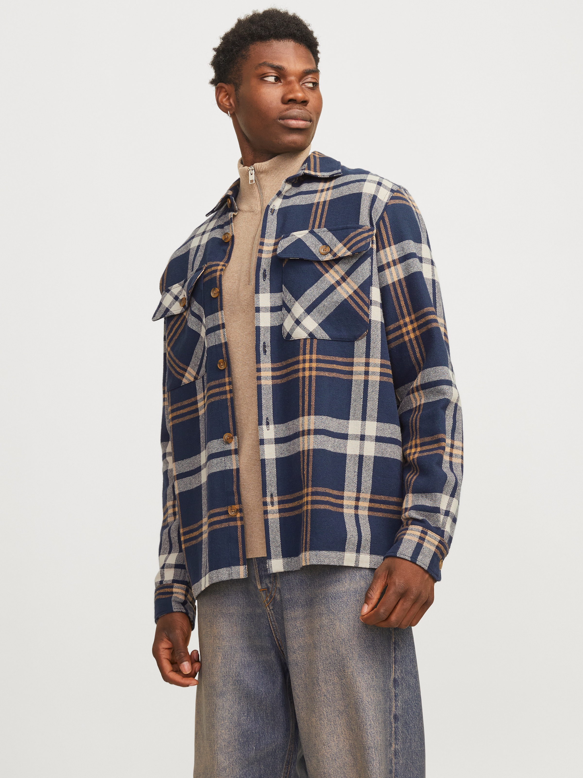 Jack & Jones Langarmhemd »JPRRAYMOND MELANGE CHECK LS OVERSHIRT SN«