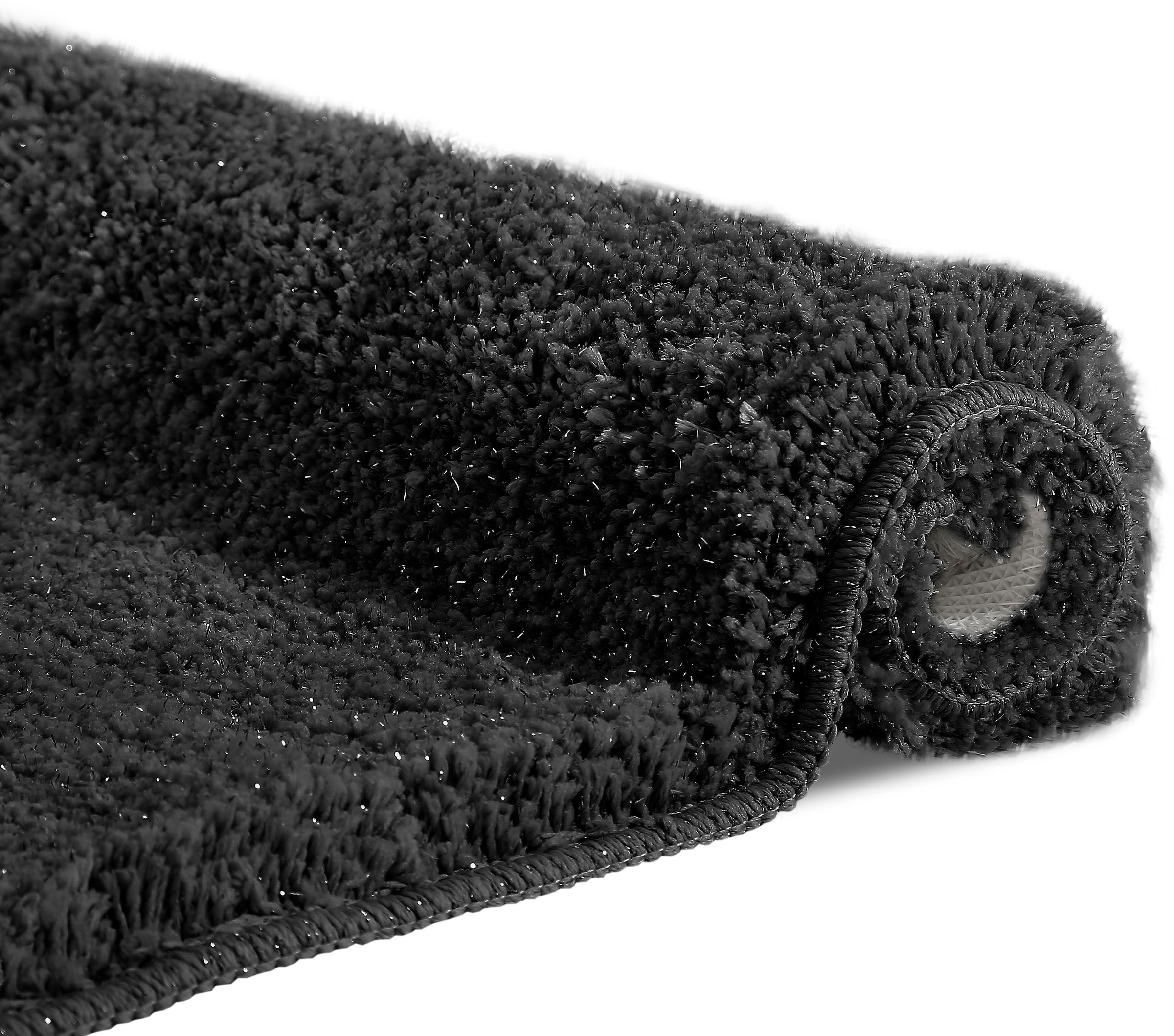 my home Badematte »Glitzer, Badvorleger, Badezimmer Teppich«, rutschhemmend beschichtet, fussbodenheizungsgeeignet-schnell trocknend-strapazierfähig, Badteppich, Akzente durch Glitzer-Garn