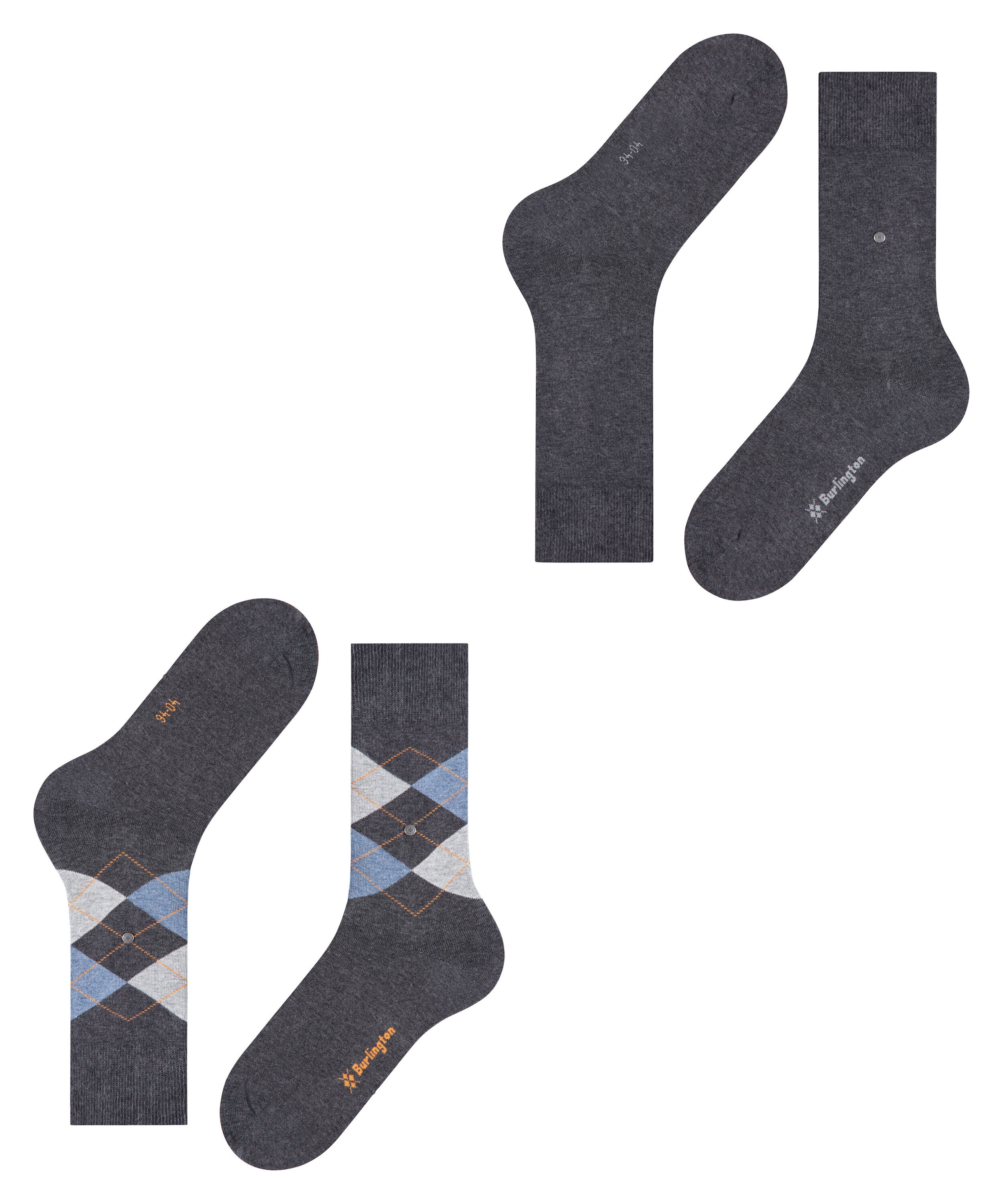 Burlington Socken »Everyday Argyle Mix«, (2 Paar), meliert, klassisches Design, passend von Gr. 40-46