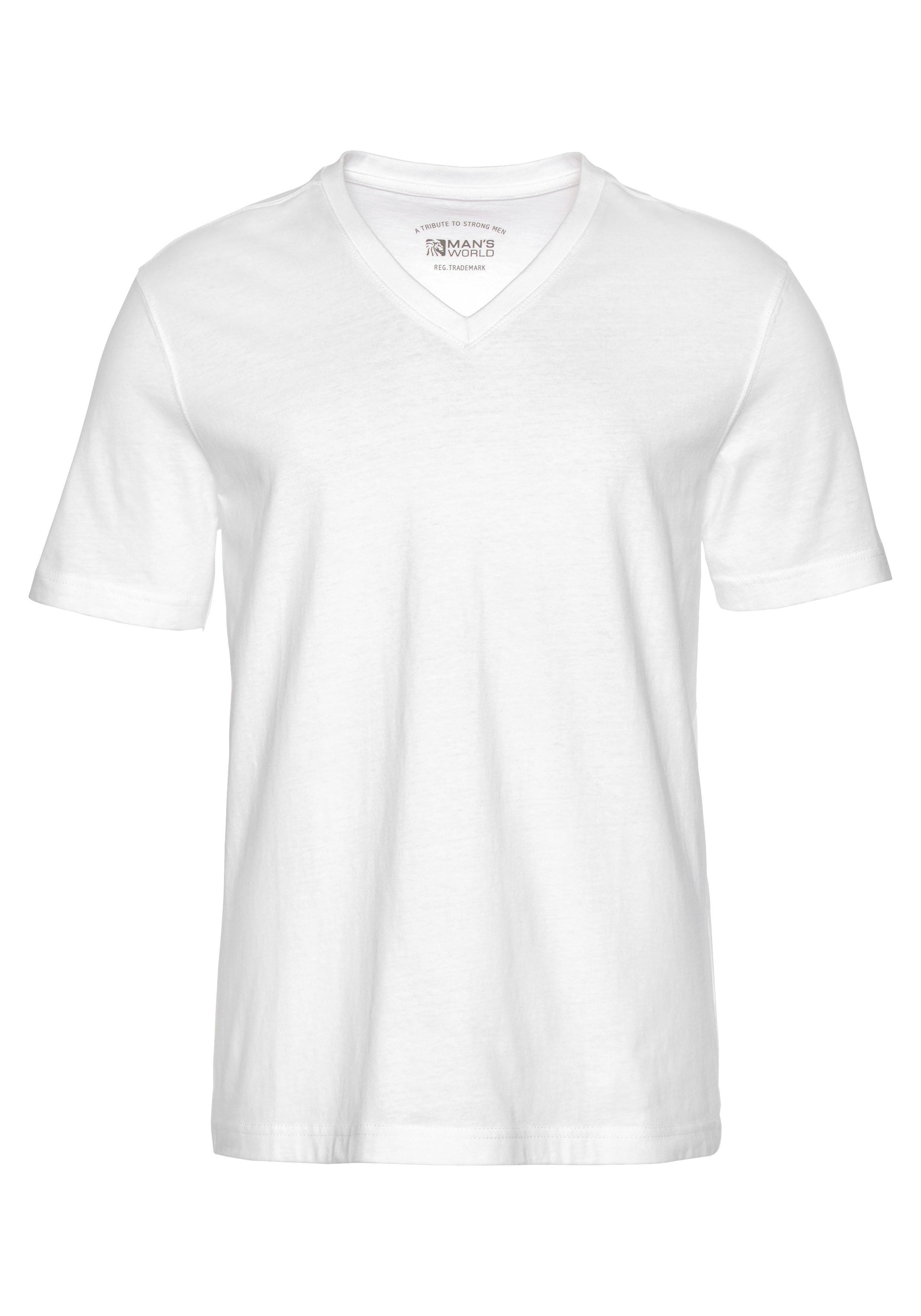 Man's World V-Shirt, (Packung, 3 tlg., 3er-Pack), perfekt als Unterzieh T-shirt