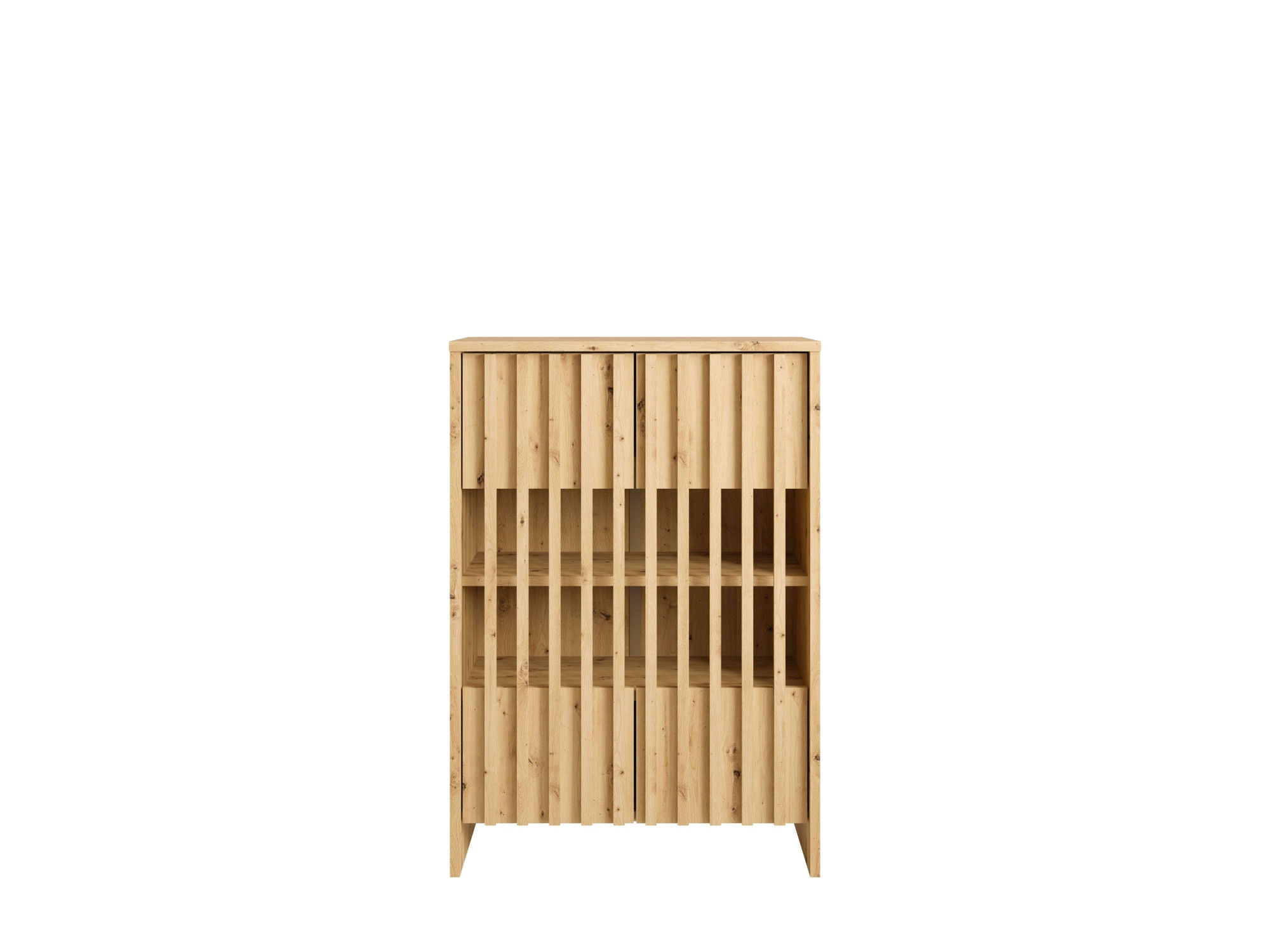 OTTO home "MURET, multifunktionale Kommode, 4 Fächer und 2 Türen, Lamellenfronten" Maße B/T/H: 60/35,4/87 cm, Kommode mit viel Stauraum, Maße B/T/H: 60/35,4/87 cm