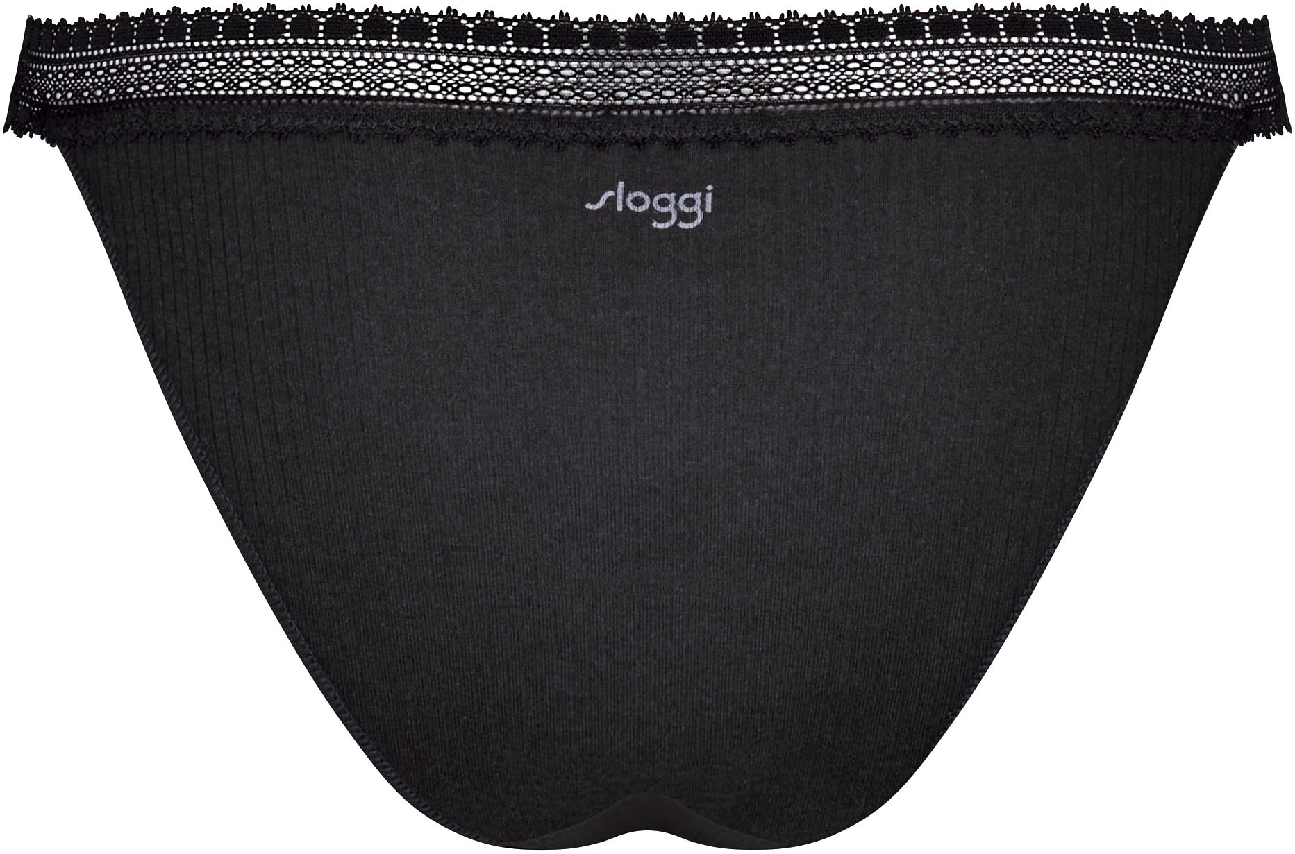 sloggi Tanga »GO Ribbed«, (2er Pack), weiche, Baumwollmischung, Spitzenbesatz, bequem