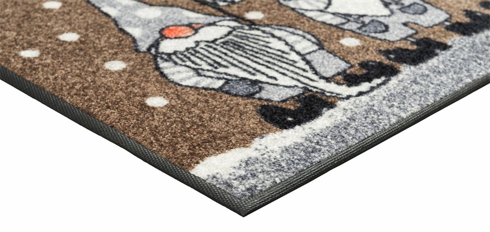 wash+dry by Kleen-Tex Fussmatte »Winterzwerge«, rechteckig, 7 mm Höhe, Schmutzfangmatte, rutschhemmend, waschbar