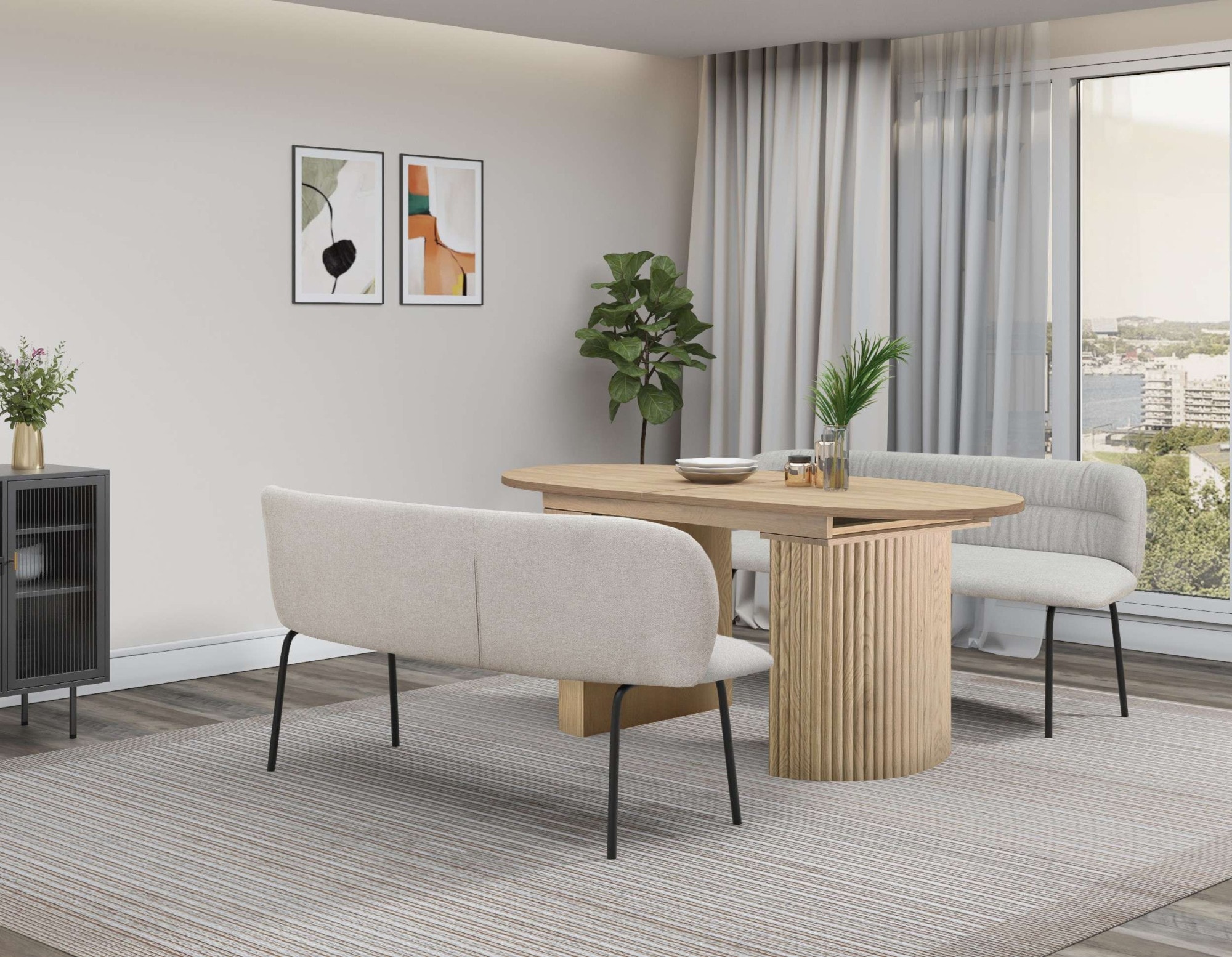 Home affaire Esstisch »Gartempe«, ausziehbar 160-210 cm, Synchronauszug, inkl Einlegeplatte, Breite 90cm
