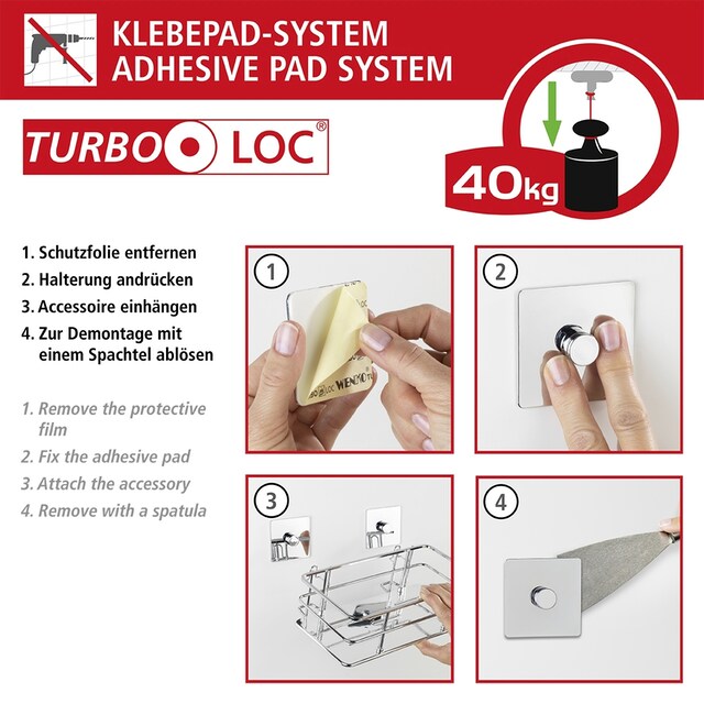 »Turbo-Loc WC-Garnitur zu aus | St., Jelmoli-Versand Quadro«, Preisen kaufen Bohren ohne 1 Kunststoff-Edelstahl, günstigen WENKO