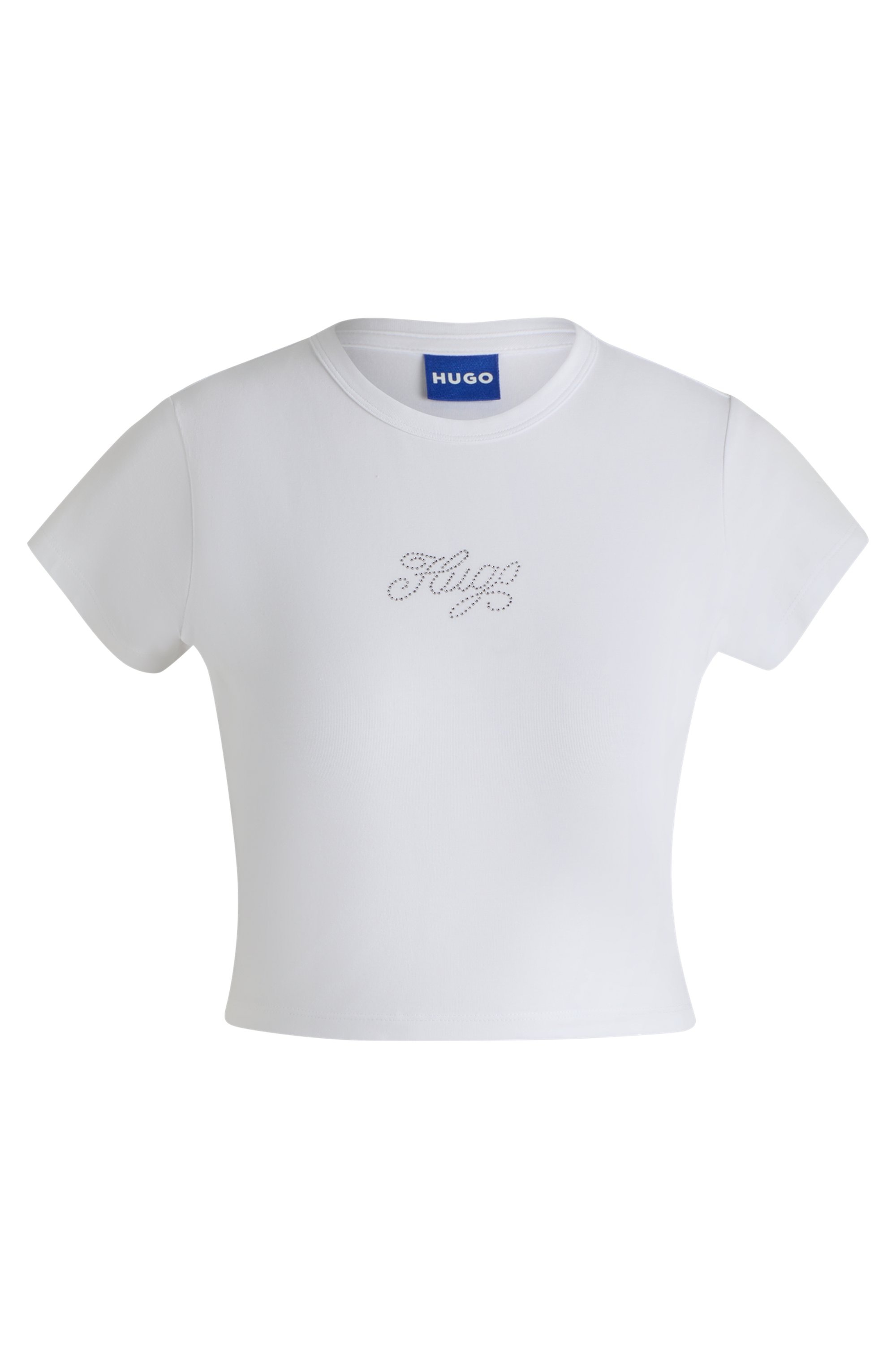 HUGO Blue T-Shirt »Dome«, mit Logo Strass Glitzer Design