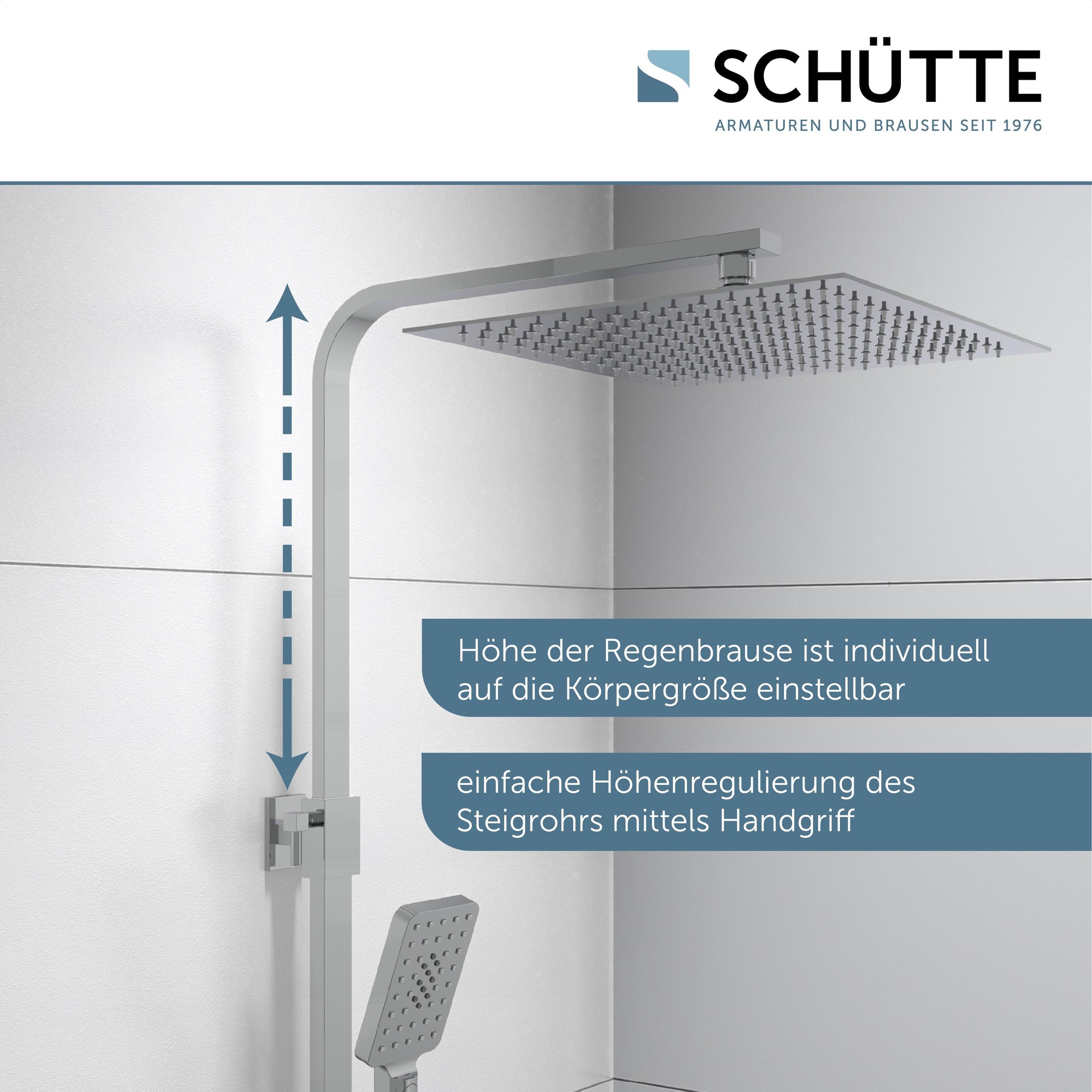 Schütte Brausegarnitur »OCEAN«, Sicherheitssperre, höhenverstellb., inkl. Glasablage, Antikalk