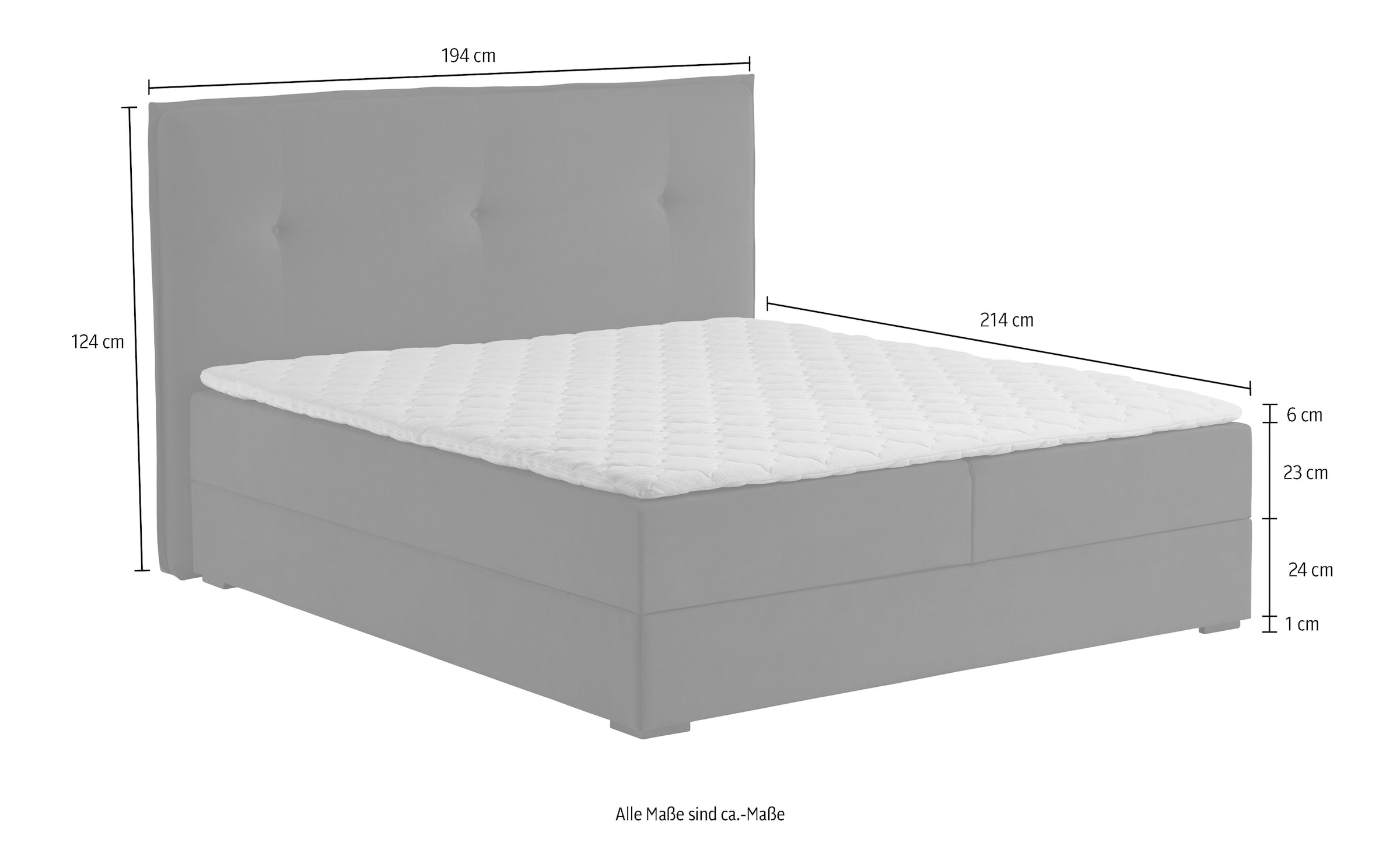 ATLANTIC home collection Boxbett »Lucy«, mit Bettkasten