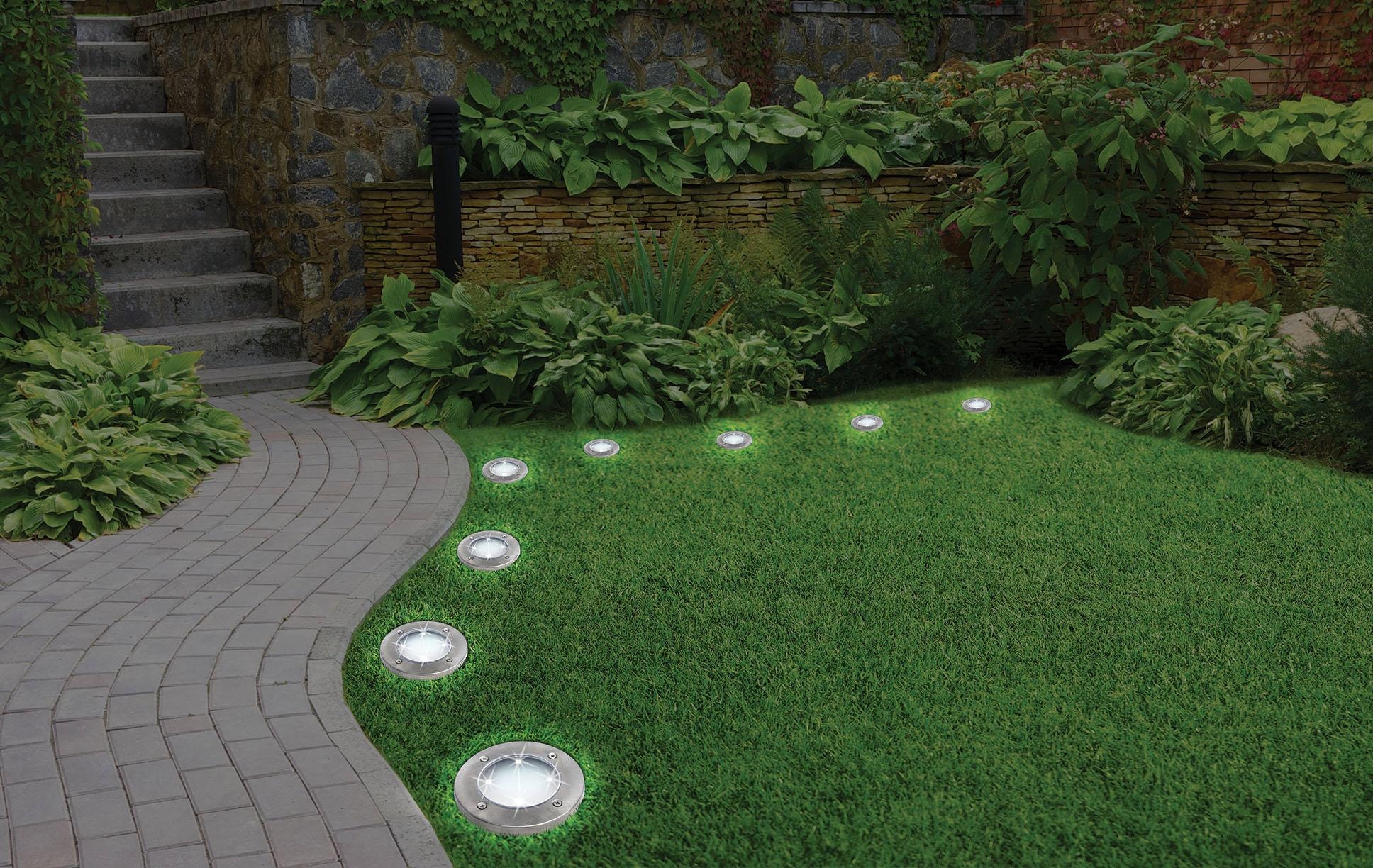 MediaShop LED Gartenleuchte »DISK LIGHTS«, Leuchtmittel LED-Board | LED fest integriert, Set mit 8 Stück