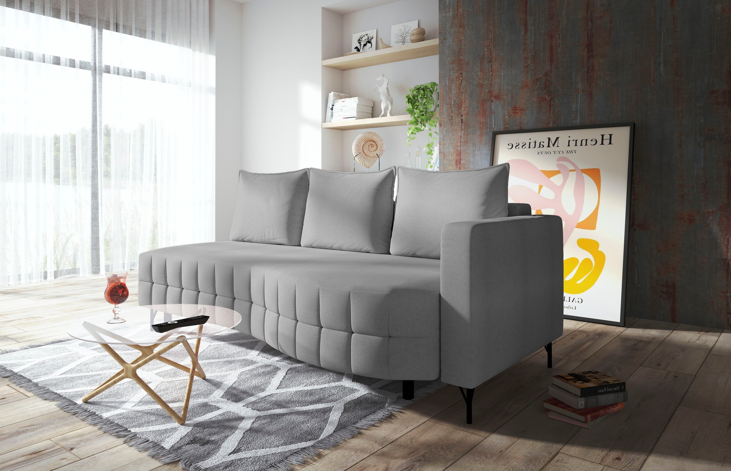 exxpo - sofa fashion Loungesofa »T wiggy Schlafsofa mit Bettfunktion und Bettkasten,«, komfortabler Federkern, super Sitzkomfort, elegante Formensprache