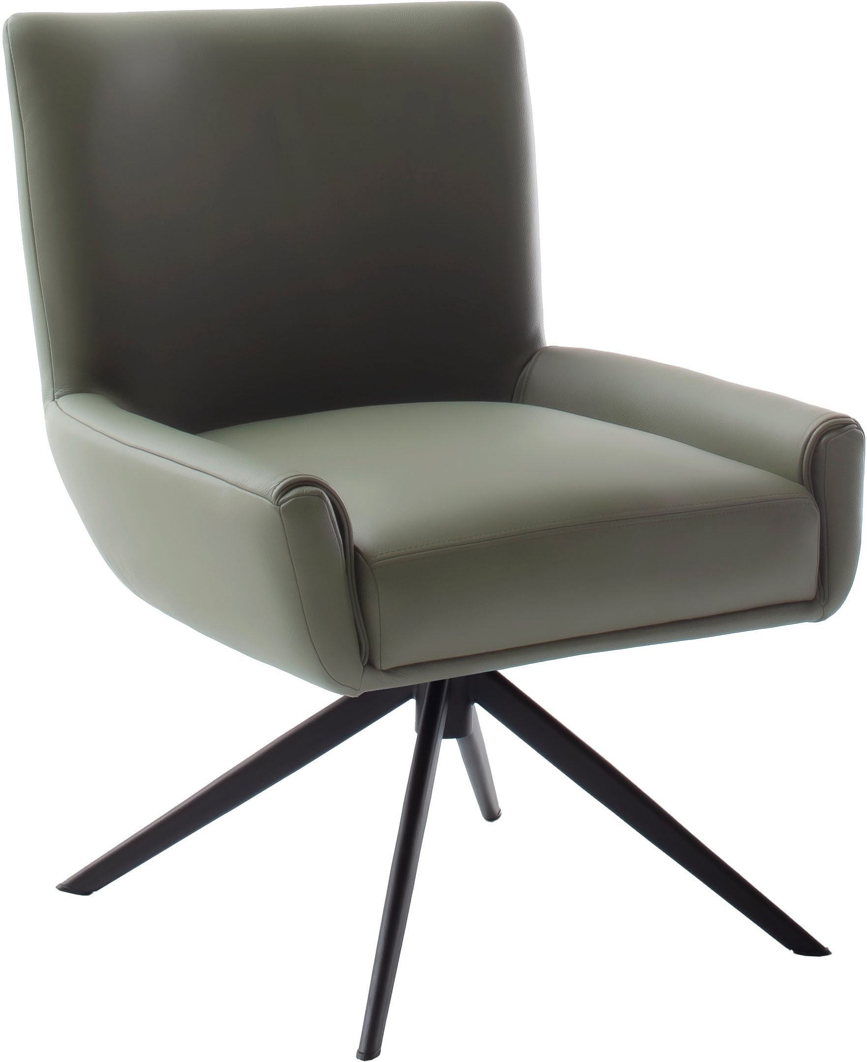 MCA furniture 4-Fussstuhl »WILSON Esszimmerstuhl, Armlehnstuhl, Polsterstuhl, modern«, (Set), 1 St., Leder, Stuhl, Armlehnenstuhl, drehbar, Taschenfederkern, belastbar 160 kg,XXL