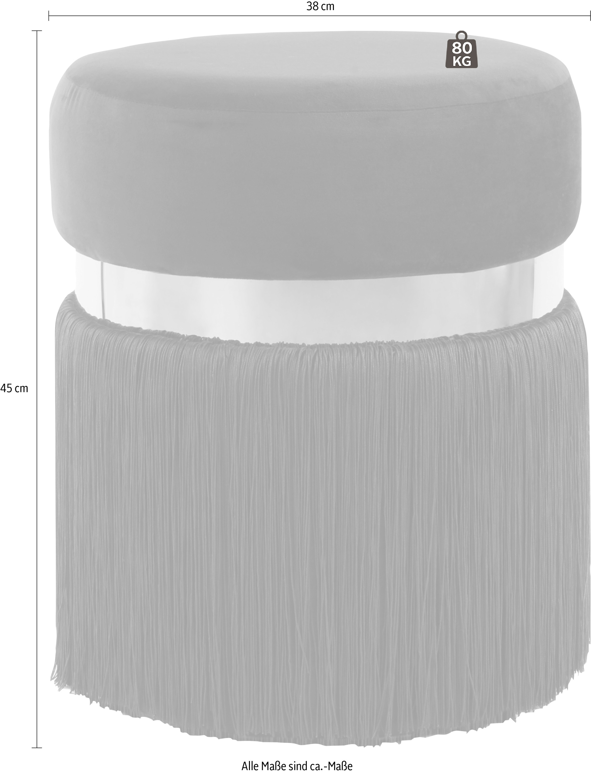 Kayoom Sitzhocker »Hocker Rebecca 925, Sitzpouf in runder Form,mit samtigem Bezug«, (1 St.), pflegeleicht, modern, vielseitig verwendbar, Sitzfläche gepolstert