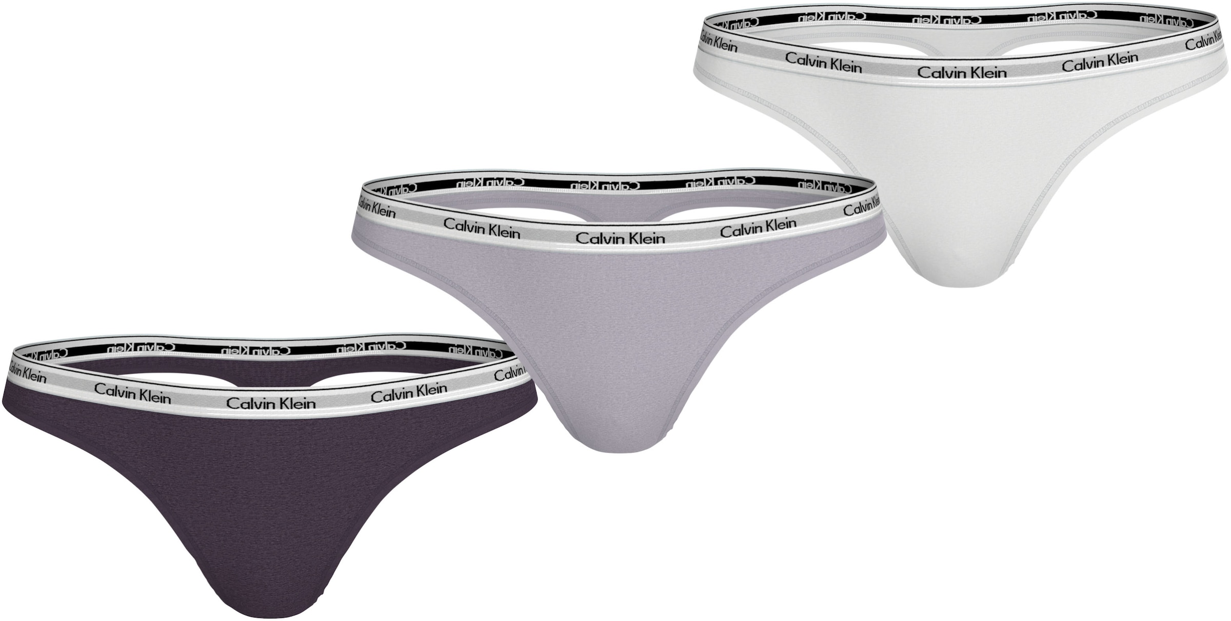 Calvin Klein Underwear Tanga »3 PACK THONG (LOW-RISE)« 3 Stk. String low waist mit Logobund