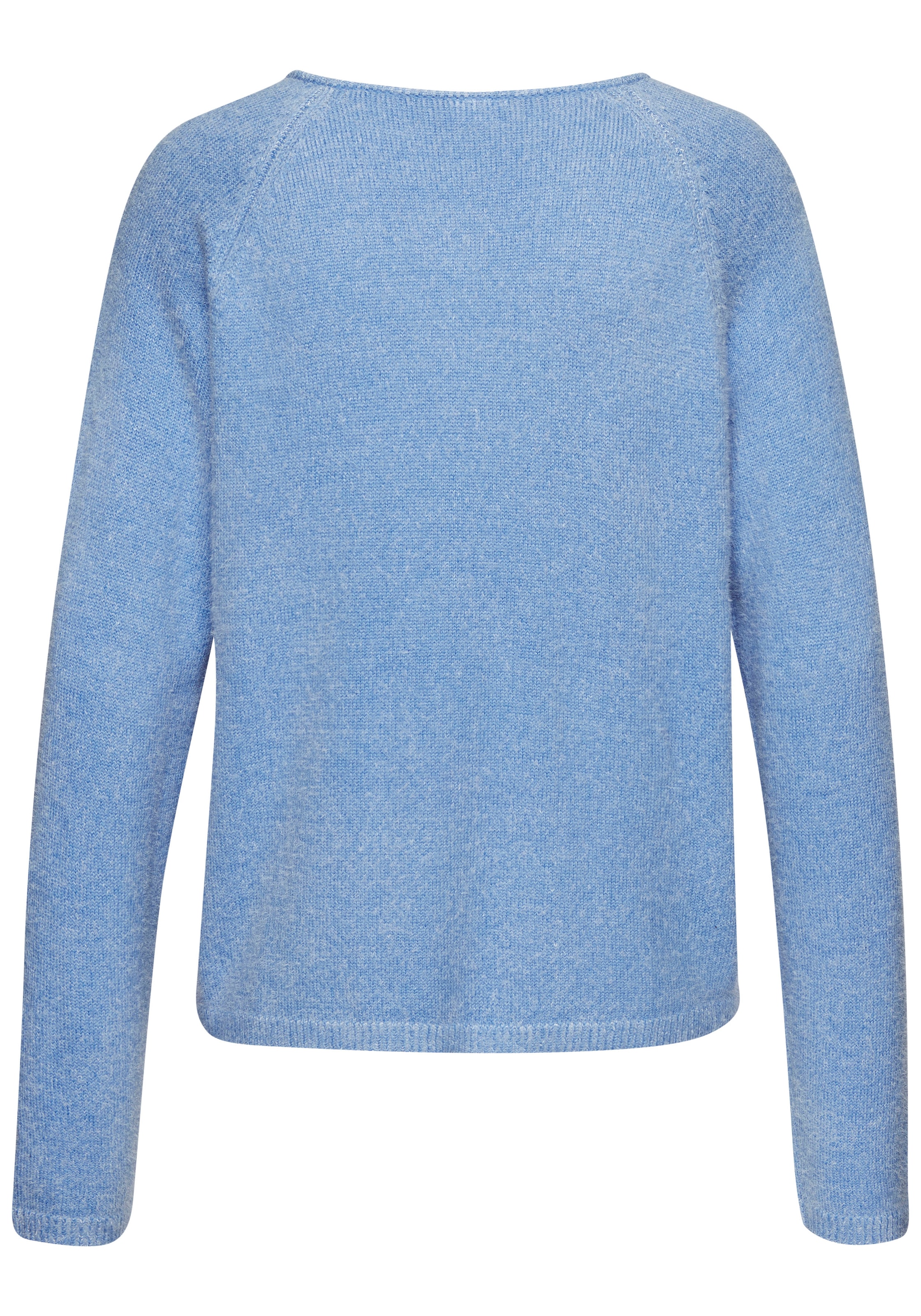 Buffalo V-Ausschnitt-Pullover, mit modischer Melange-Optik, weicher Strickpullover, elastisch