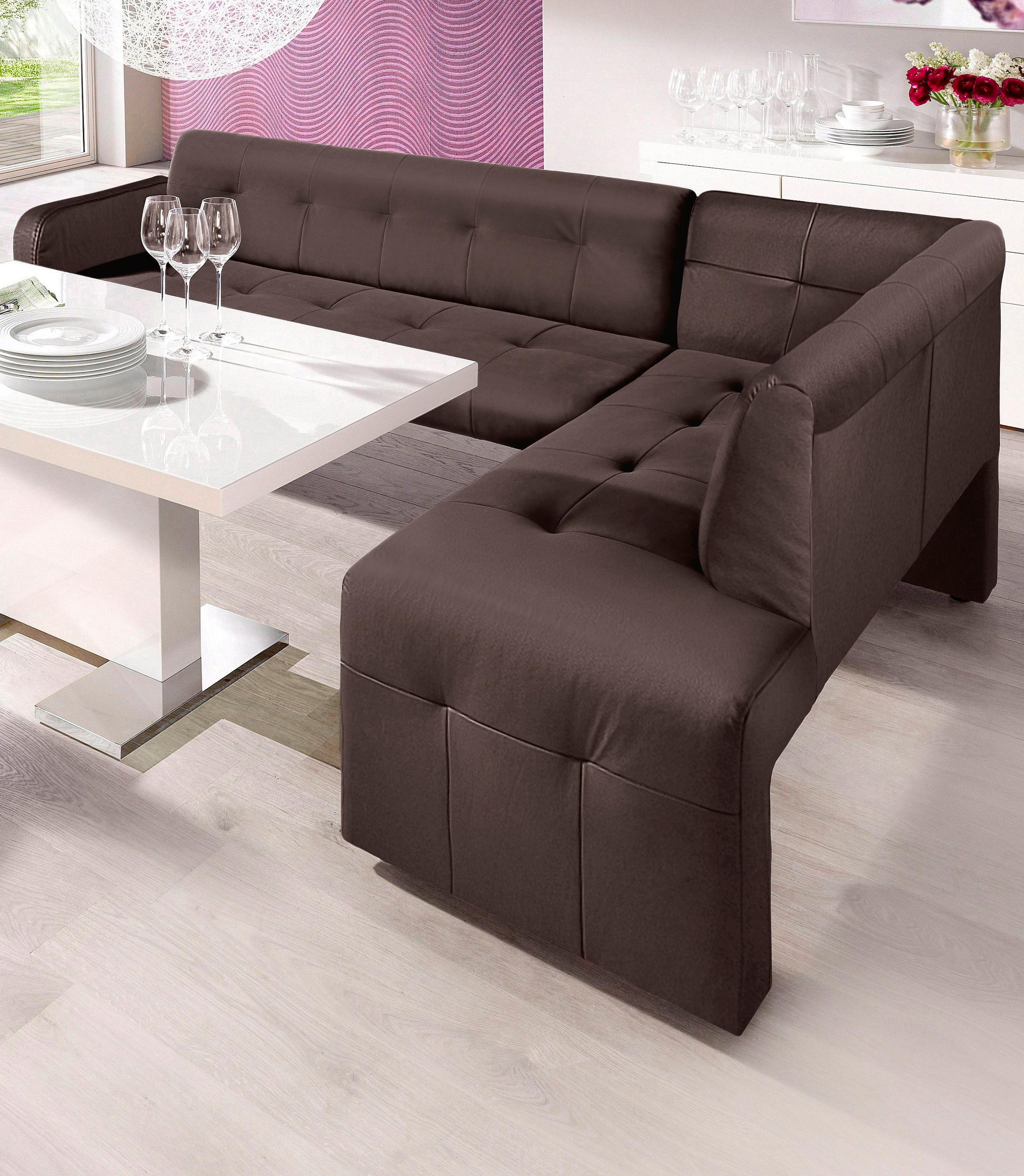 exxpo - sofa fashion Essbank "Barista, bequem und elegant, hohe Bodenfreiheit" Eckbank Barista bequem und elegant, hochwertige Detailverarbeitung