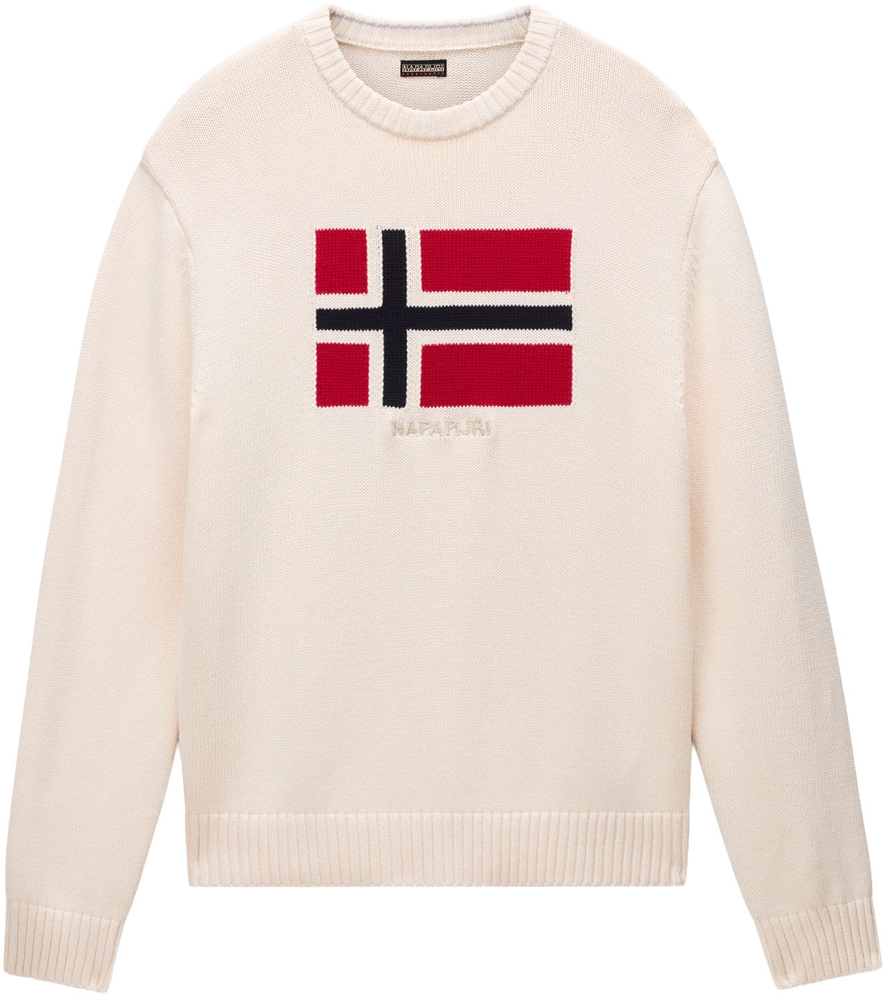 Napapijri Strickpullover »MURA«, Rundhals, Rippbündchen, Markenstickerei