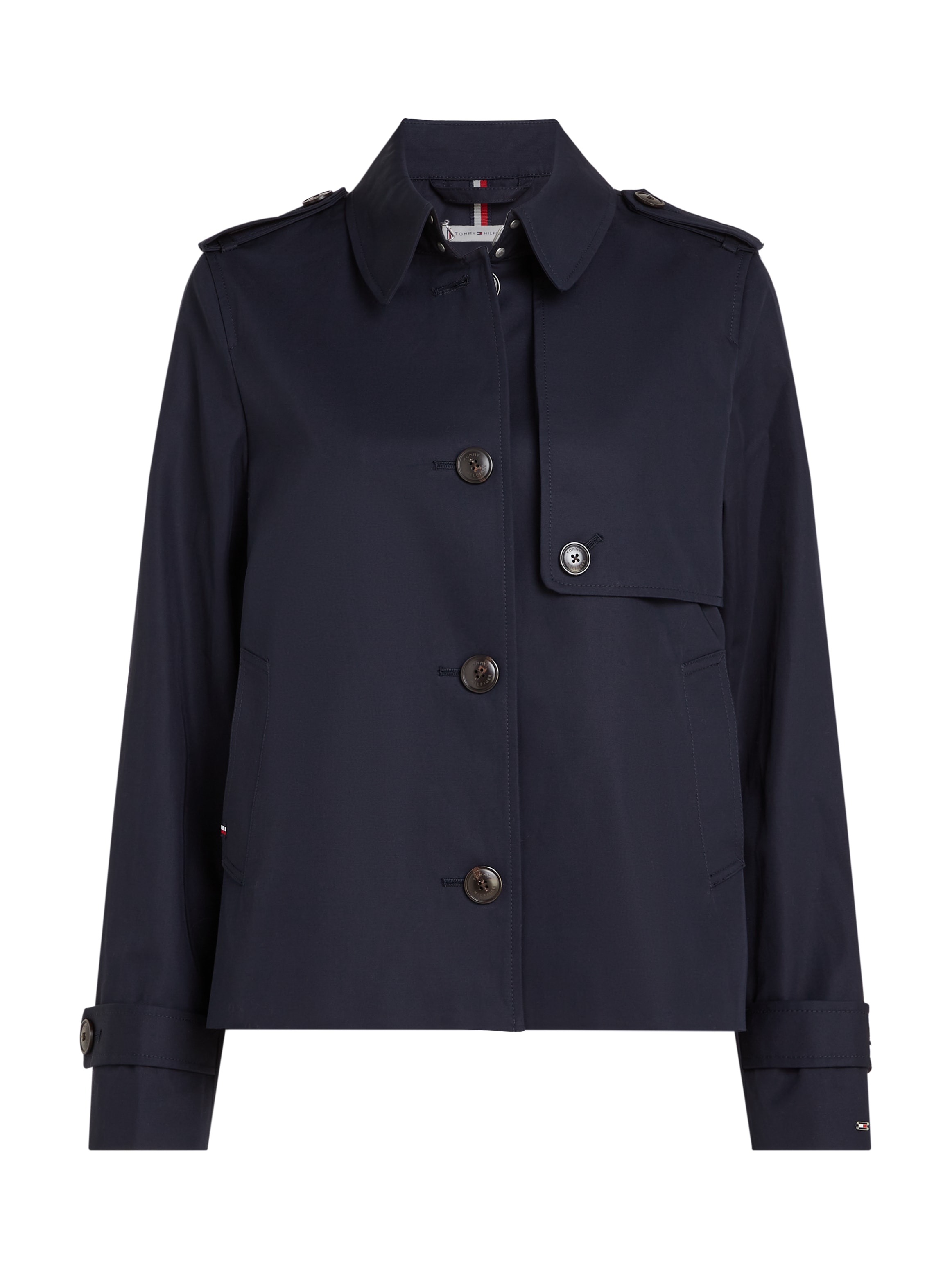 Tommy Hilfiger Kurzjacke »COTTON SB SHORT TRENCH«, mit typischen Trenchdetails