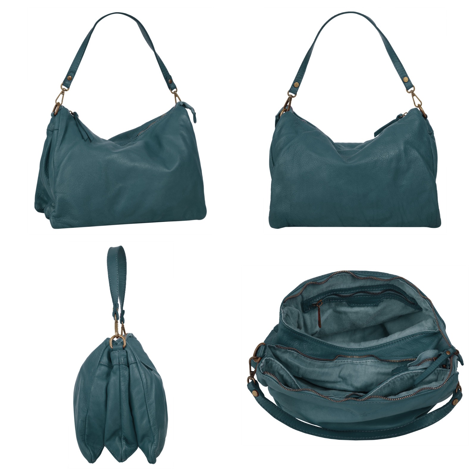 Samantha Look Umhängetasche, echt Leder, Made in Italy