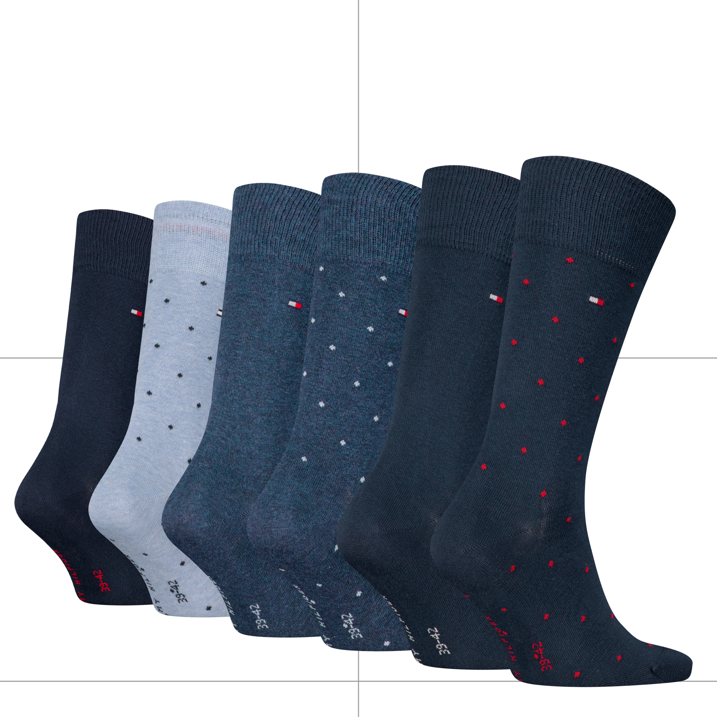 Tommy Hilfiger Socken »TH MEN SOCK 6P DOT ECOM«, (6 Paar), gepunktet und uni