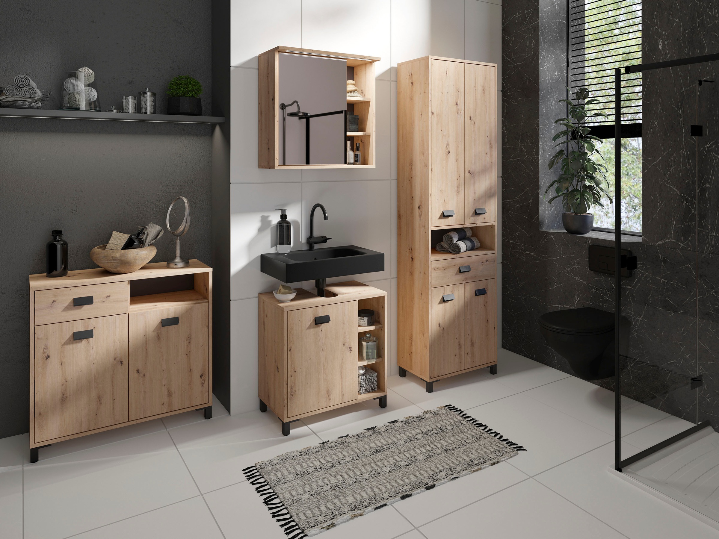 Homexperts Waschbeckenunterschrank »Wanda«, mit praktischem Regal